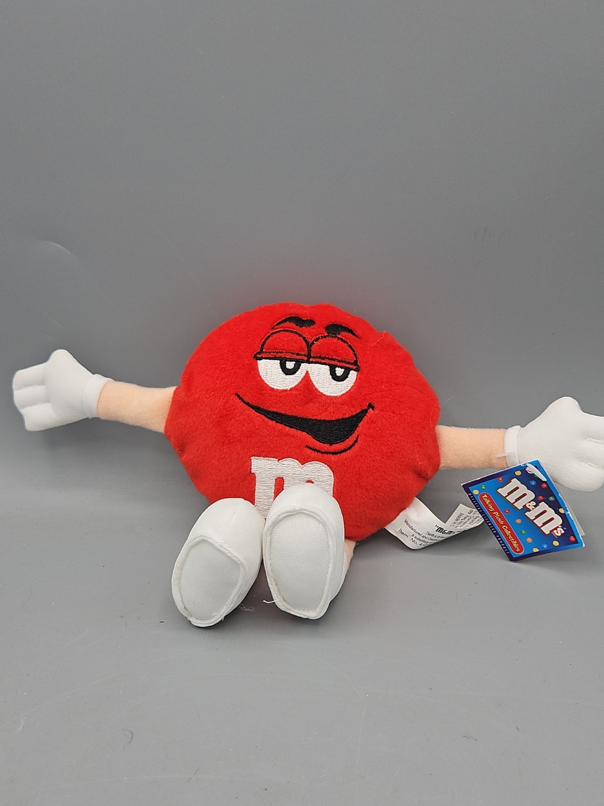 M&M World RED Character Plush Stuffed Toy Vintage With Tags Talking  Collectible