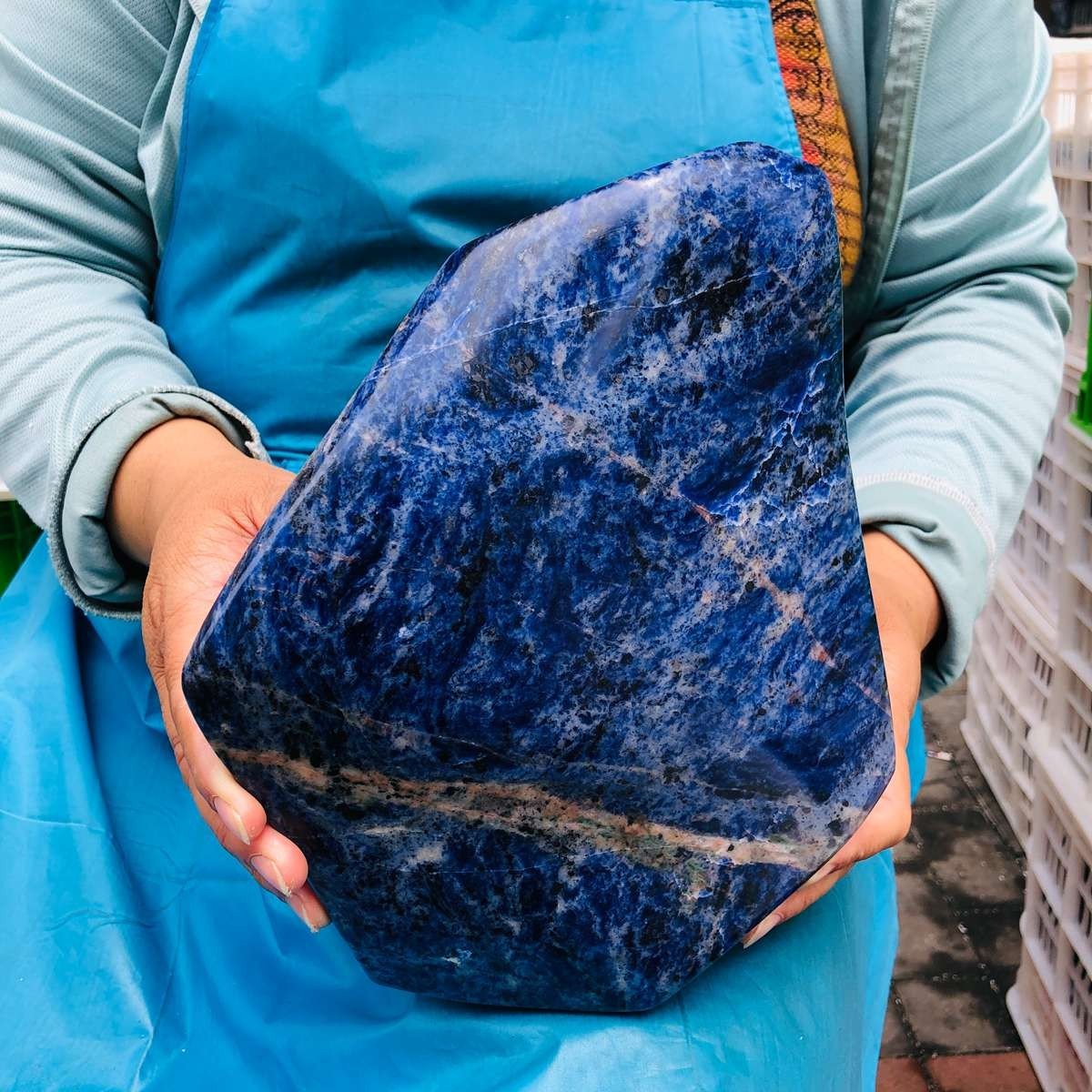 17.9LB Natural Beautiful Blue Vein Stone Crystal Mineral Specimen Healing 5899