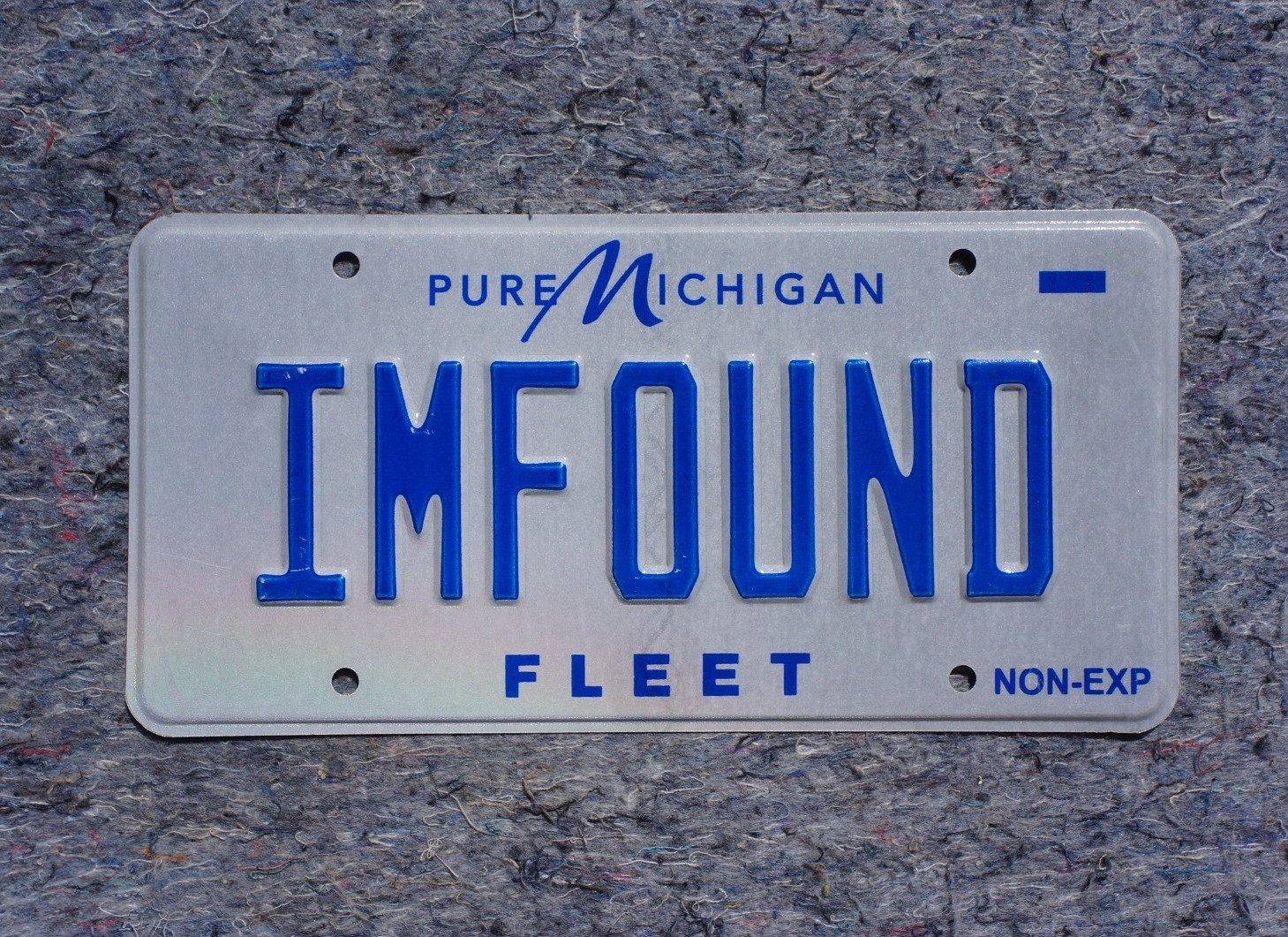 Michigan Vanity License Plate - IM FOUND