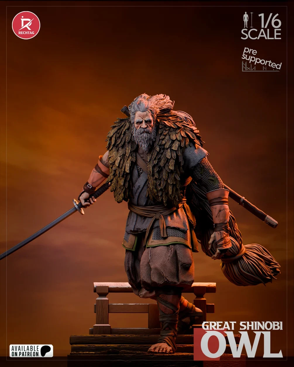 1:6 Great Shinobi Owl Sekiro Fan Art UNPAINTED High Quality Garage Kit