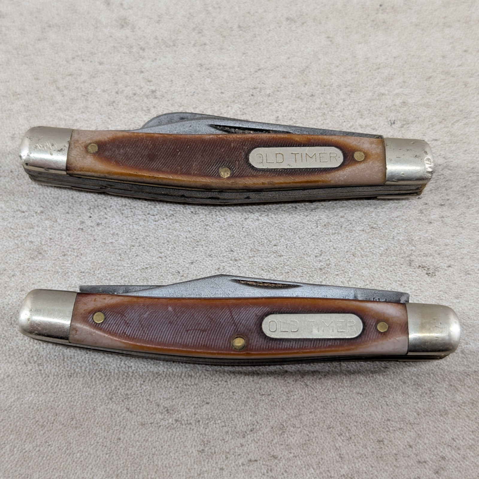 Vintage Schrade NY USA 34OT Old Timer Middleman Stockman Pocket Knife Lot of 2