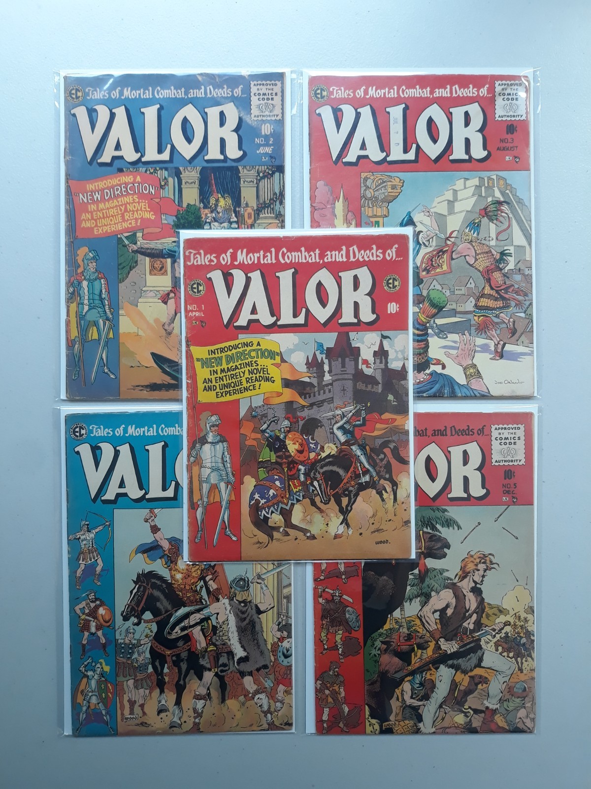 Valor 1, 2, 3, 4, 5 EC Comics 1955