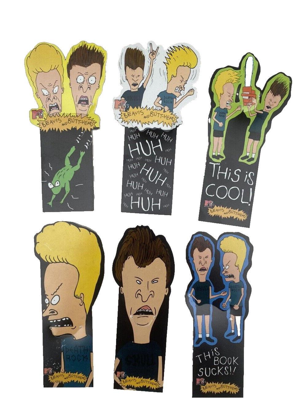 Beavis & Butthead   6 Book Marks Complete Set Vintage 1994