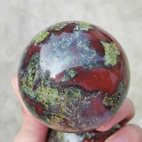 A+ 1PC Natural Dragon Blood Stone Quartz Sphere Crystal Ball Reiki Heal 45mm+