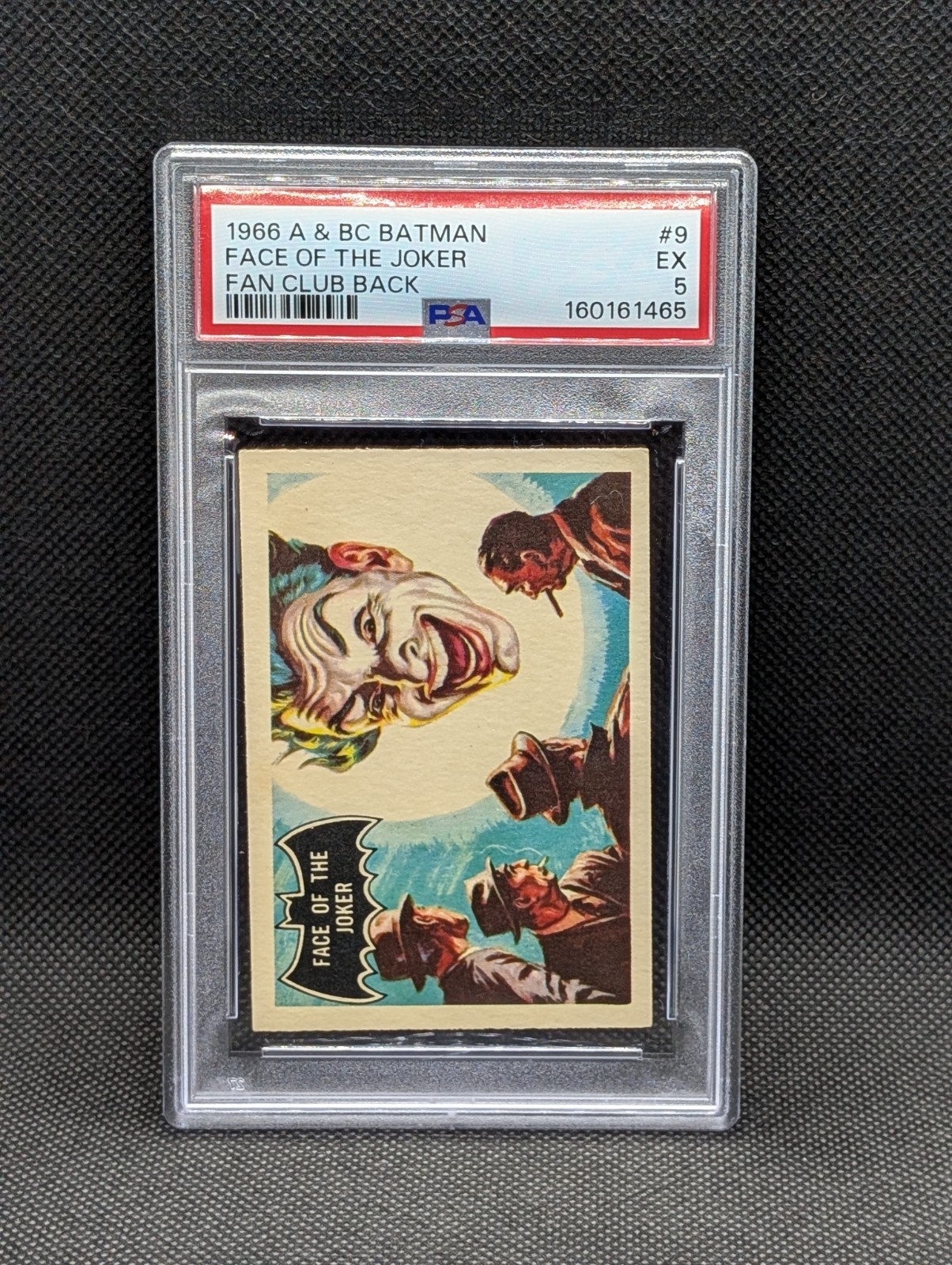 1966 A&BC Batman Black Bat Face Of The Joker #9 • SUPER RARE FAN CLUB BACK PSA 5
