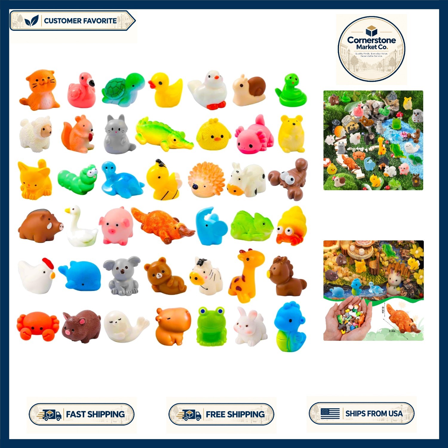 Unique Set of 42 Mini Resin Animal Figurines – Ideal for Gardens & Events
