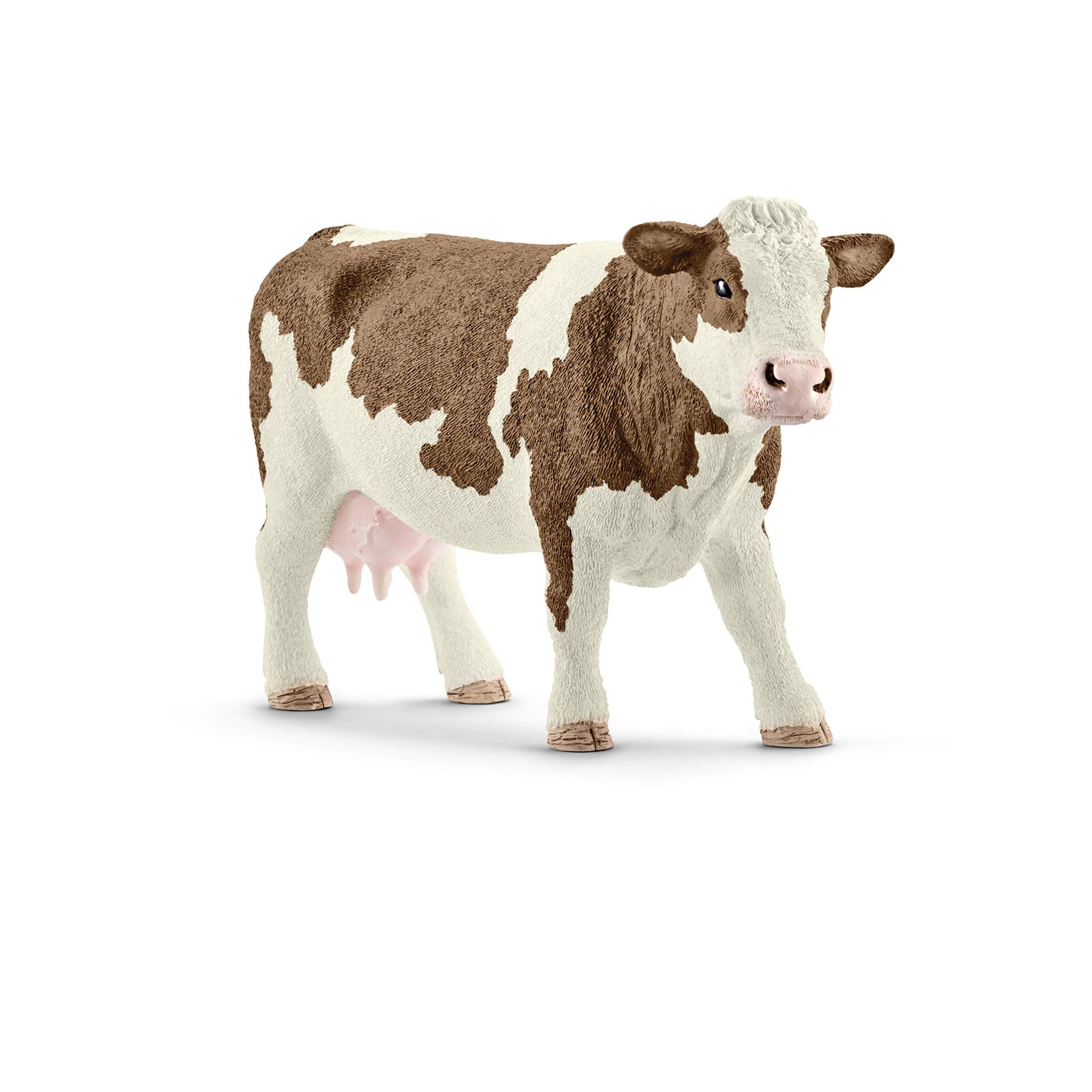 Schleich Simmental Cow Figurine 3 Inch Realistic Farm Toy For Imaginative Play