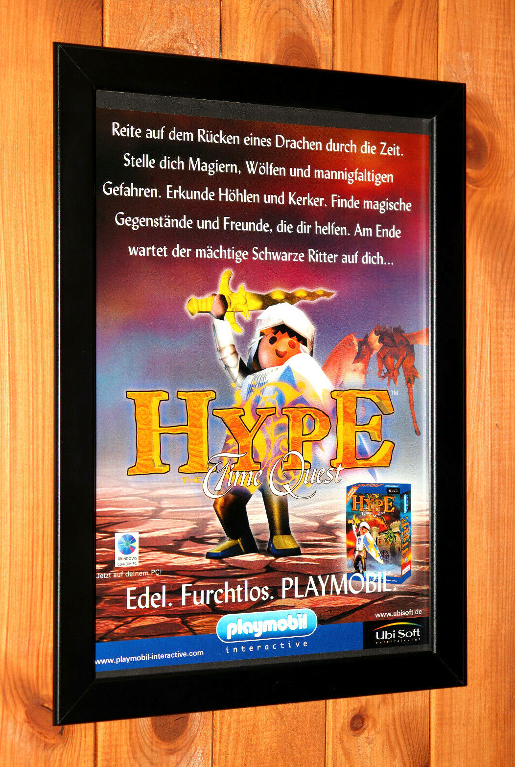 Hype The Time Quest PS2 Game Boy Vintage Small Promo Poster / Ad Page Framed