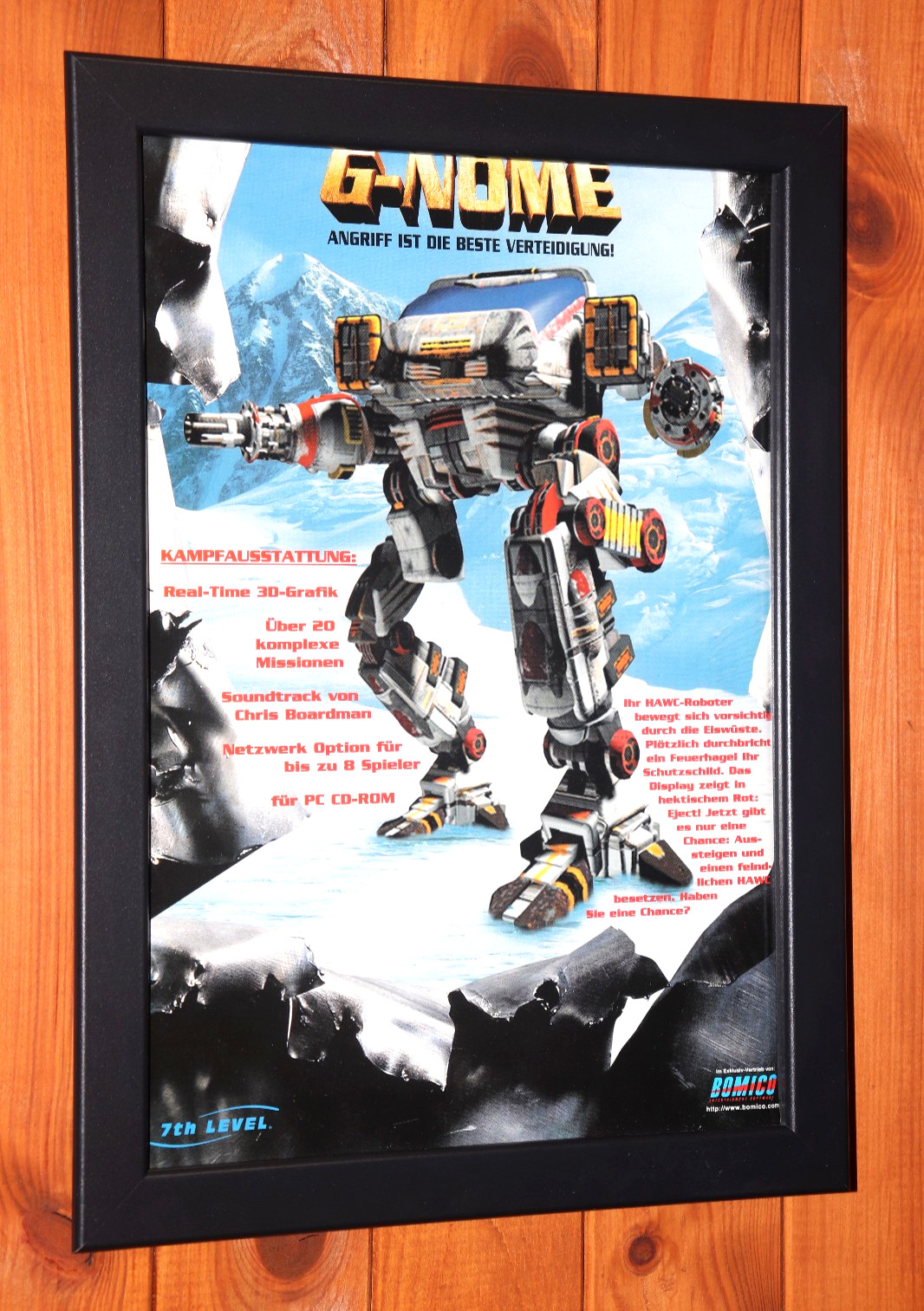 1997 G-Nome PC Windows Vintage Rare Small Poster / Ad Page Framed