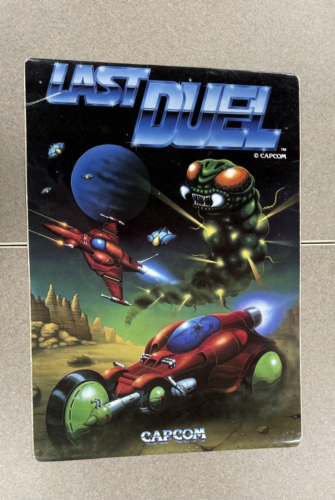 Last Duel Arcade cabinet side decal. Capcom Original NOS