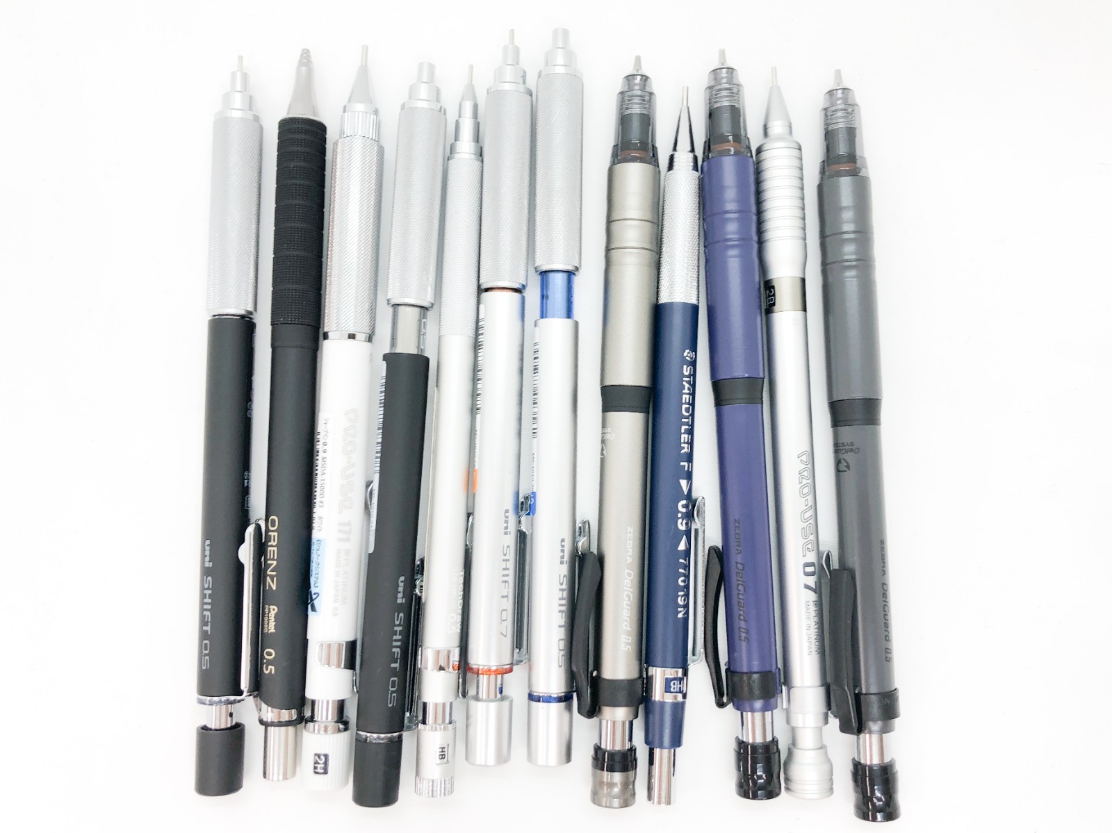 Mixed Lot of 12 Mechanical &Drafting Pencils Japanese Stationery,uni shift,orenz