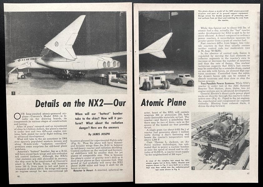 Convair NX2 prototype bomber 1961 article “Details on the NX2~Our Atomic Plane
