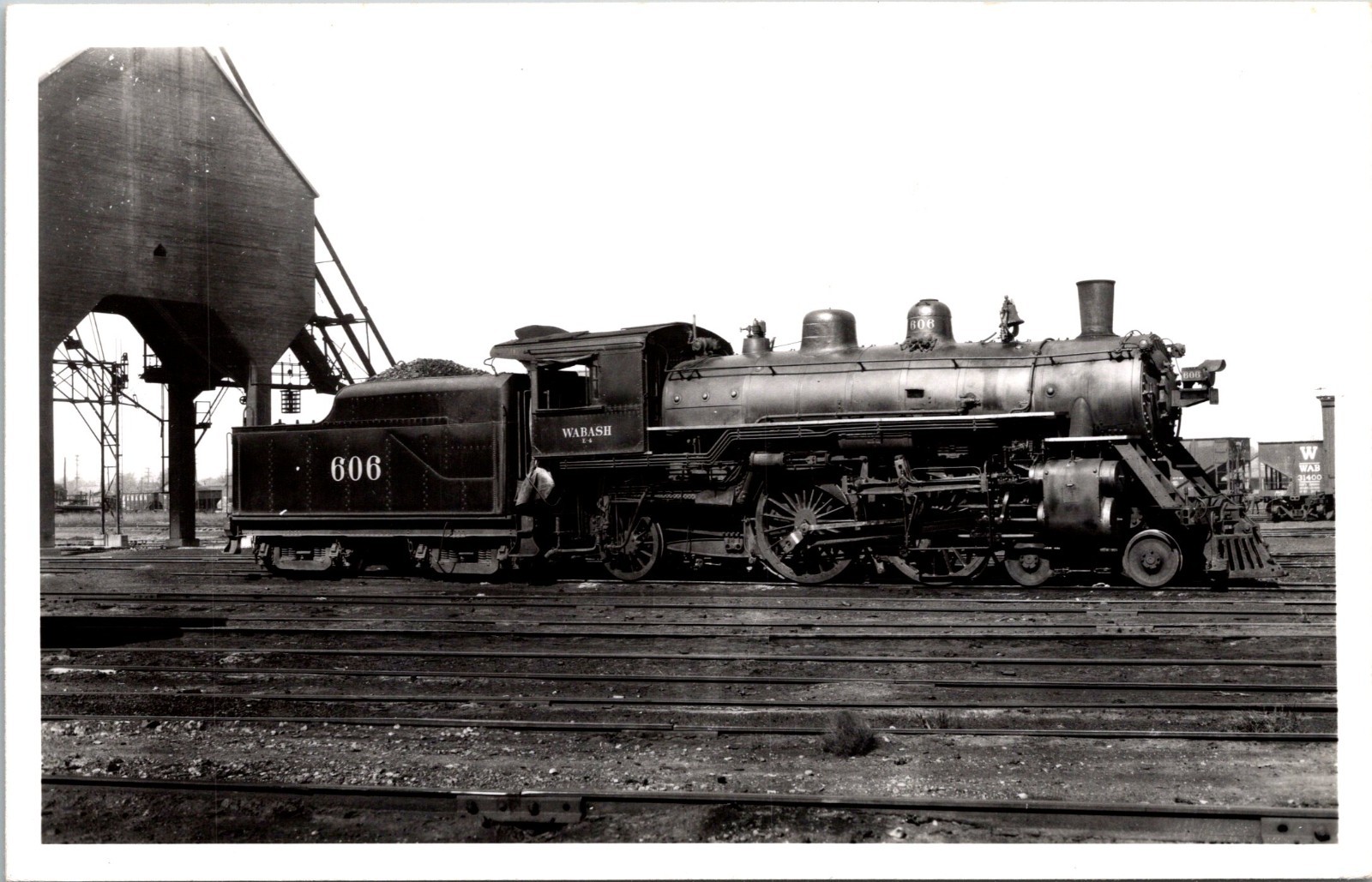 RPPC Wabash 606 Locomotive 4-4-2 Atlantic Type Postcard Kodak