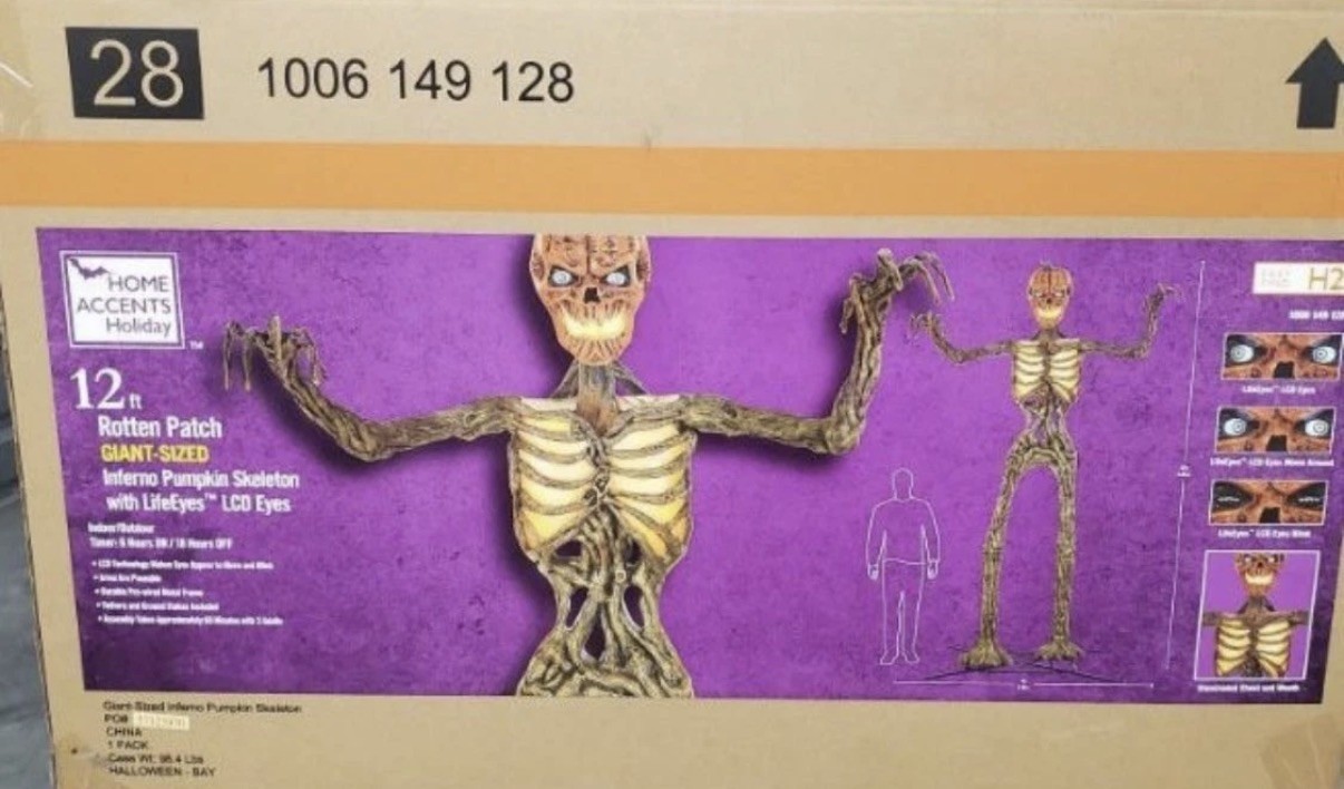 Home Accents 12-Foot Inferno Pumpkin Skeleton with LifeEyes