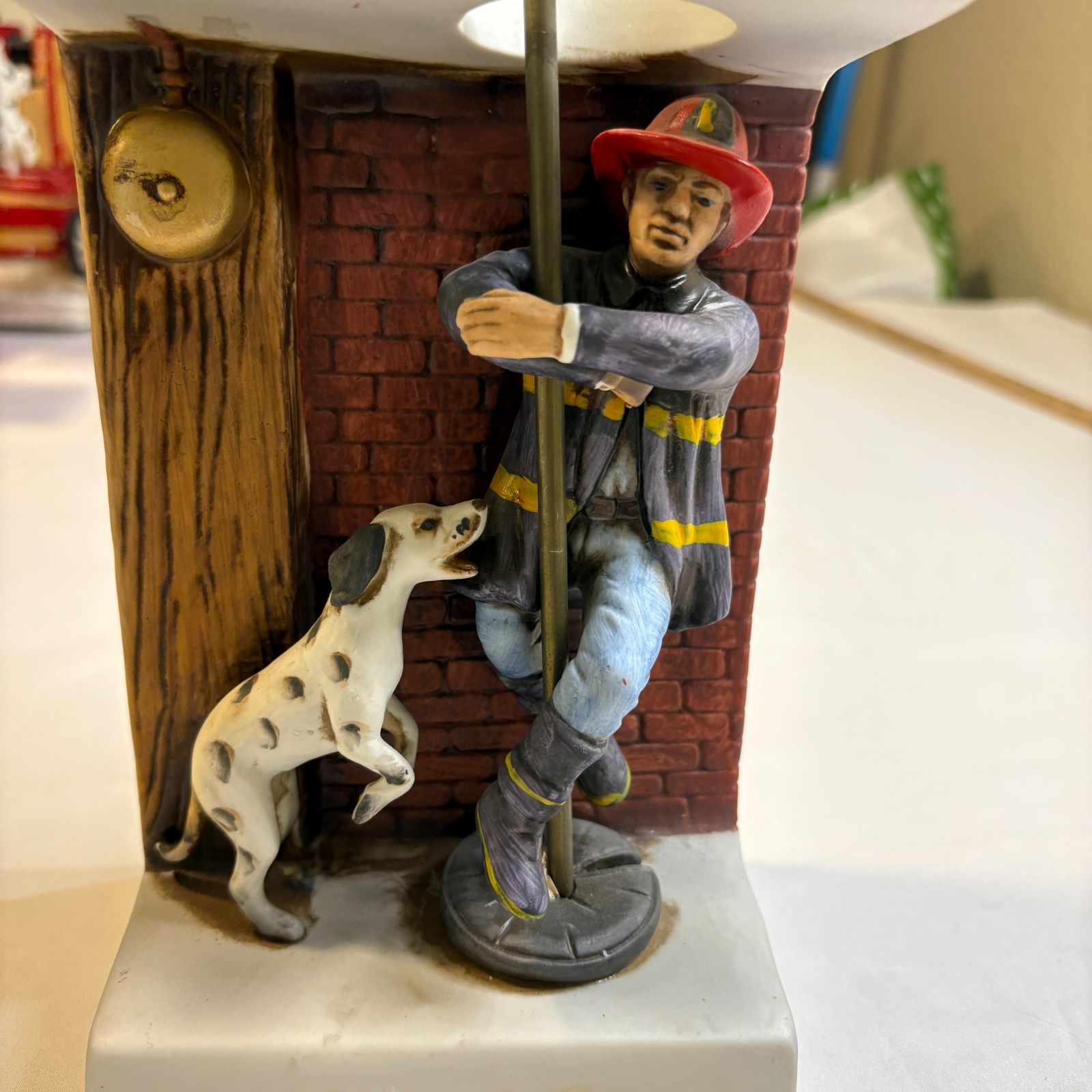 Firefighter 'Answering the Call' Figurine with Dalmatian Bradford Style Collect