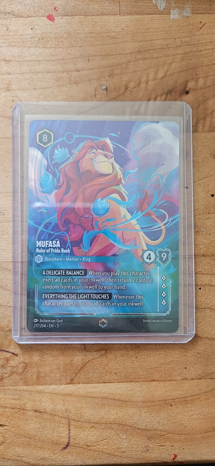 Mufasa Ruler of Pride Rock Enchanted Holo Card 217/204 Disney Lorcana TCG