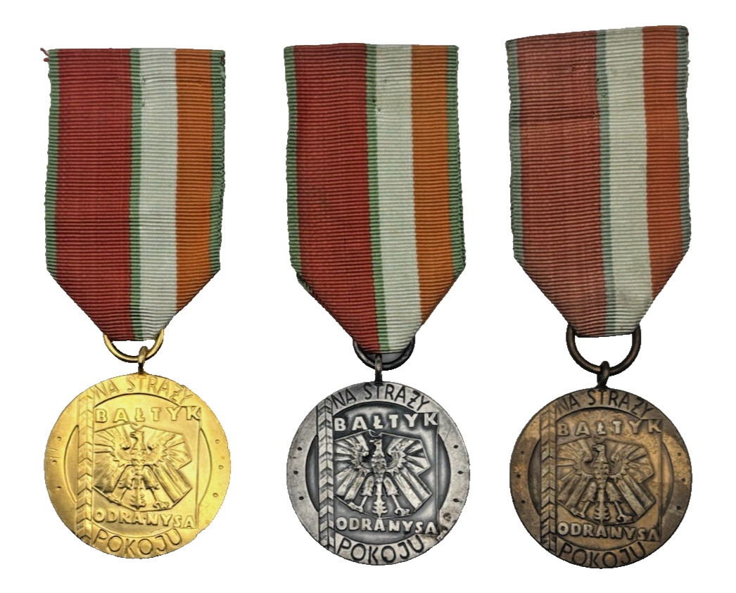 Vintage 3 Polish Commemorative Medals – Na Straży Pokoju, Bałtyk Odra Nysa