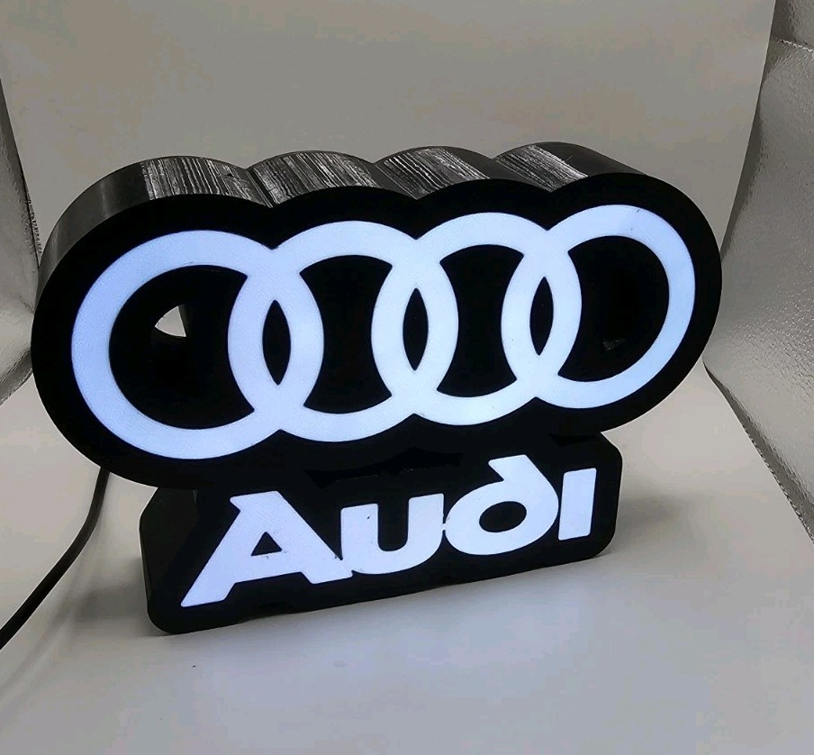 Audi Decor Desk LED Lightbox USB Powered Night Light sign shop 