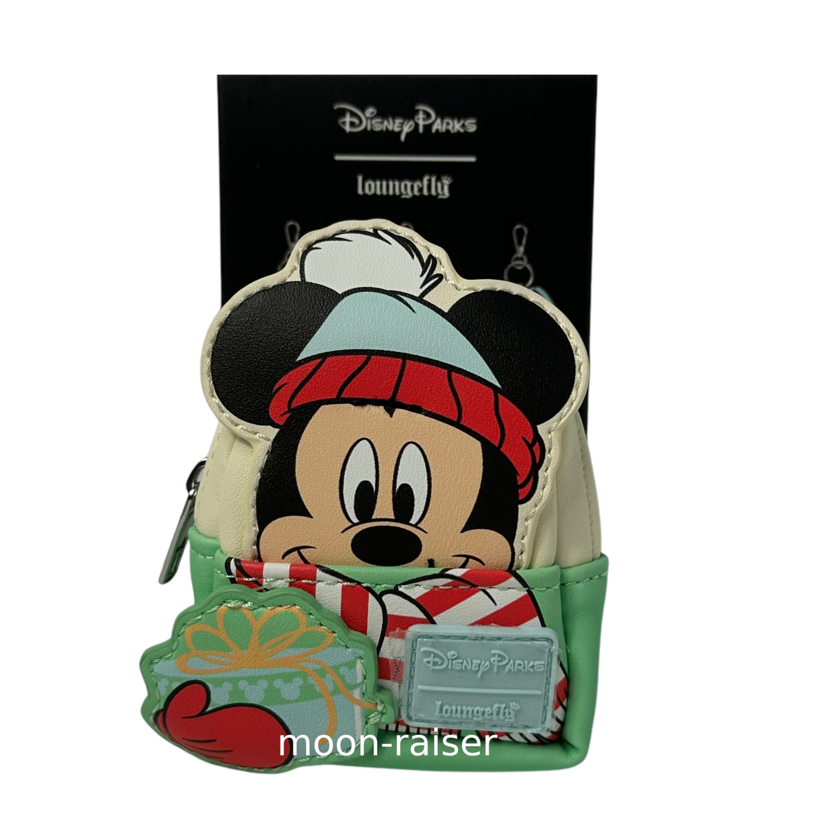 Disney Parks Mickey Mouse Loungefly Holiday Mini Backpack Bag Charm Keychain