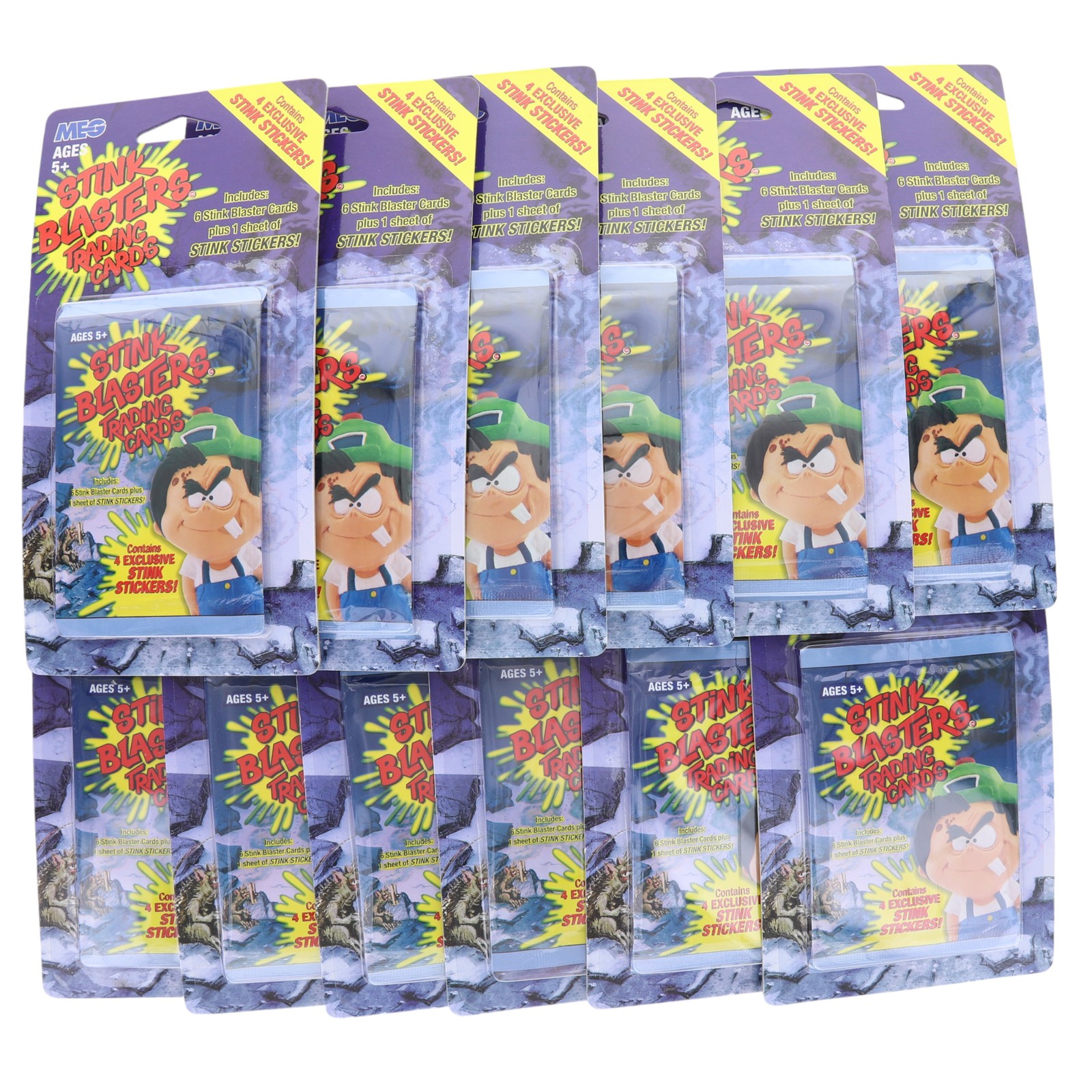 2002 MEG Stink Blasters Trading Cards with Stickers (Lot of 12) New/Sealed