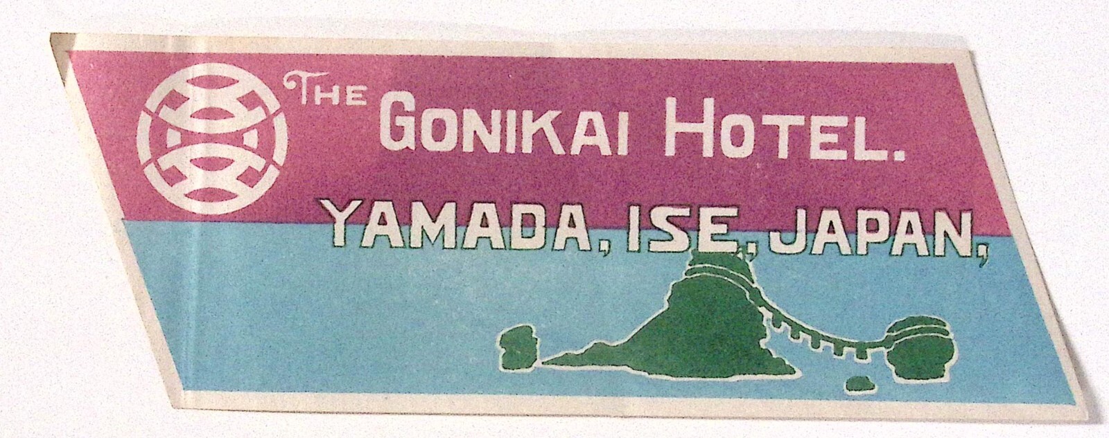 Vintage The Gonikai Hotel Yamada Ise Japan Luggage Label 2 x 5.5\