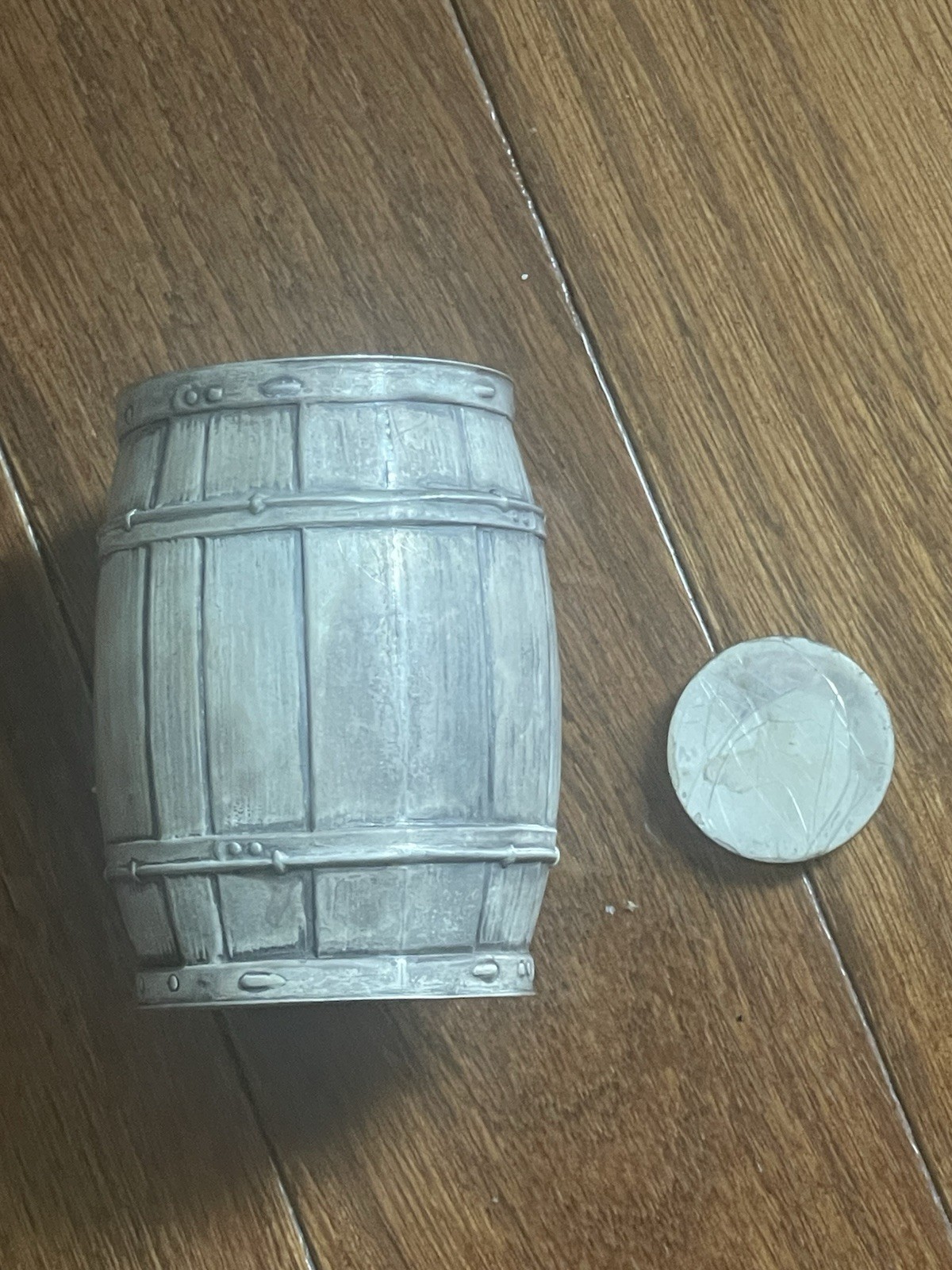 RARE Blackington Sterling Silver Childs Piggy Bank Barrel Form 70grams Vintage