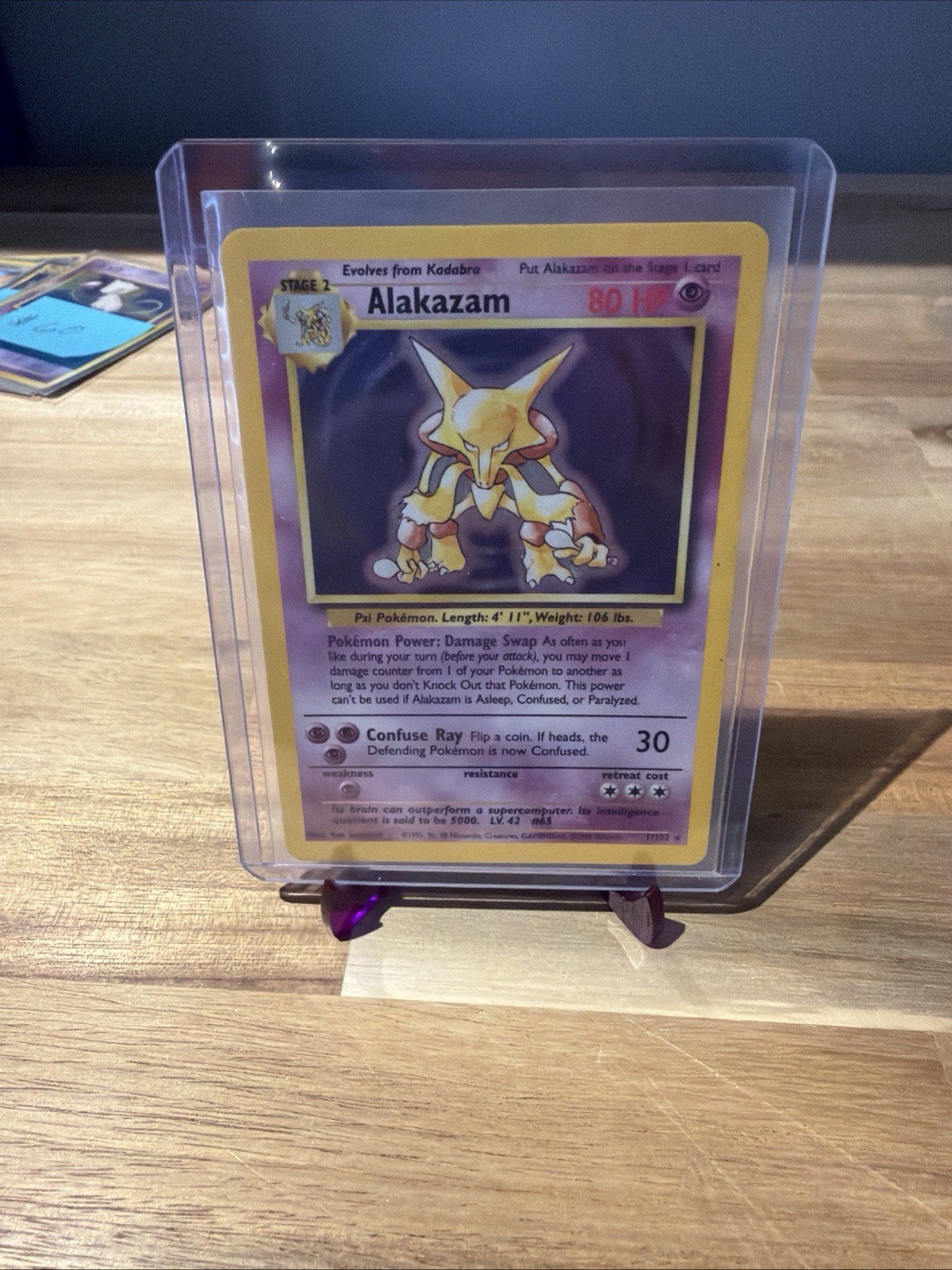 Alakazam 001/102 Base Set Holo Unlimited 80 HP English Wizards of the Coast