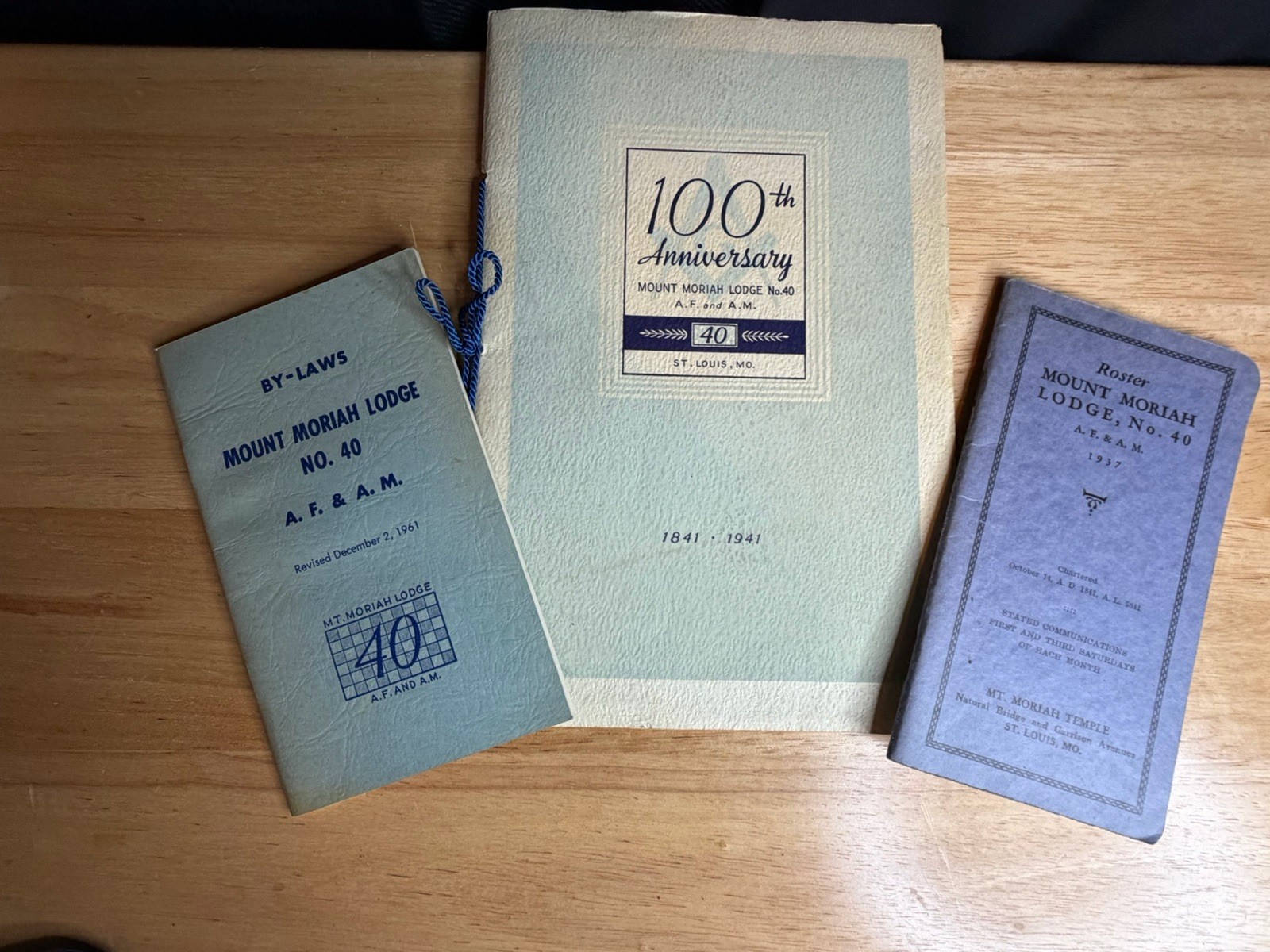 Vintage Mt Moriah By Laws 1961/Roster 1937 Anniversary Brochure 1941