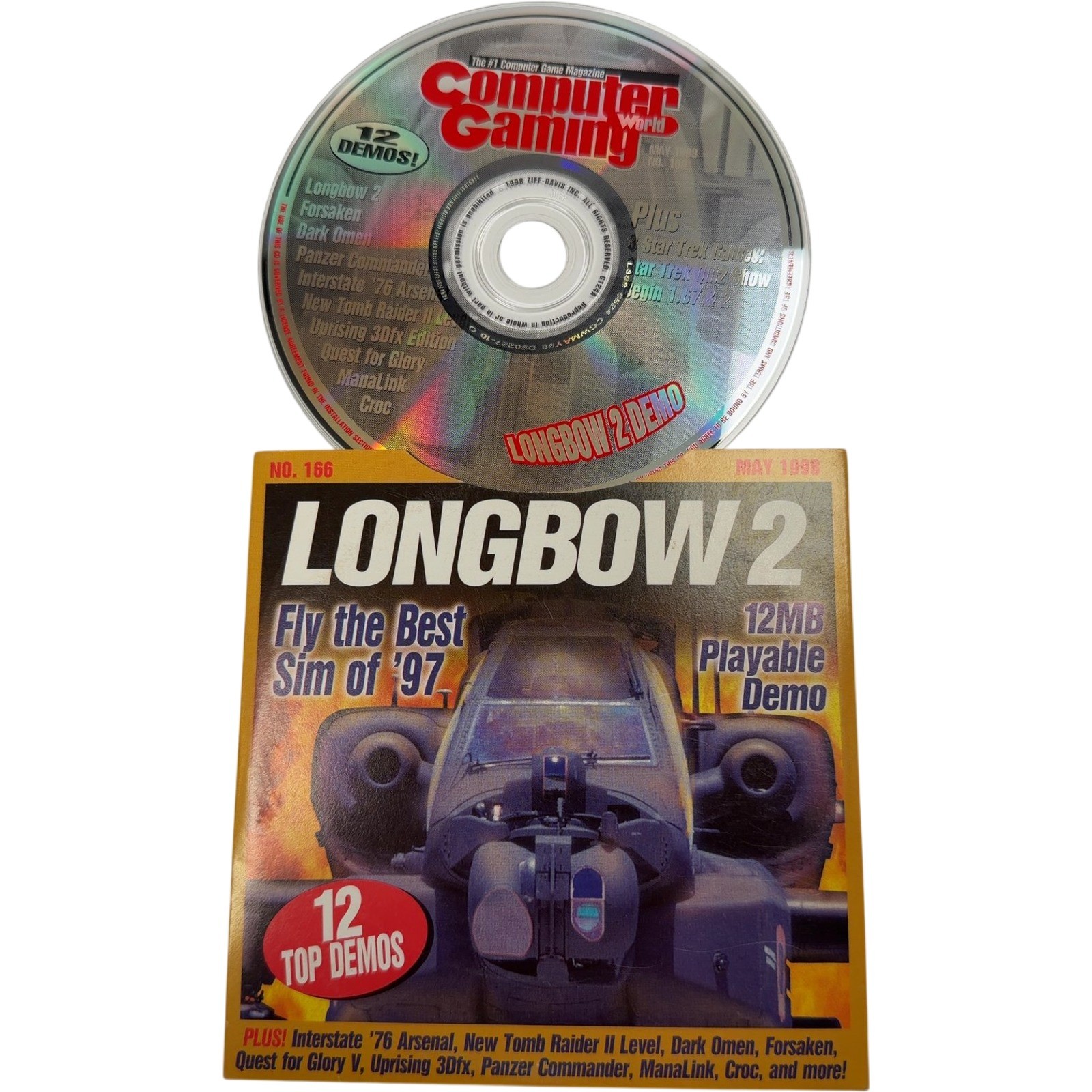 Computer Gaming World Longbow 2 Demo CD 1997 Vintage PC Game Original Packaging