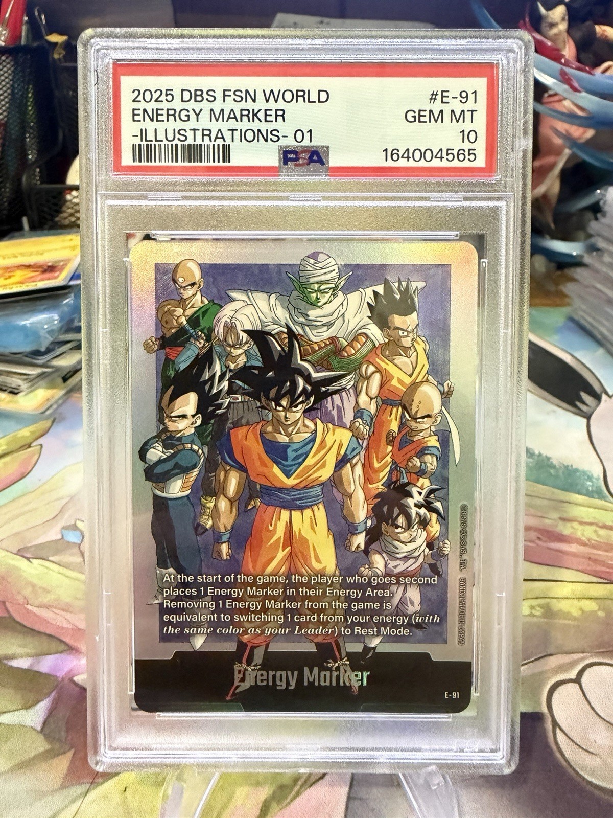 DRAGON BALL SUPER CARD GAME FUSION WORLD -ILLUSTRATIONS- 01 ENERGY MARKER PSA 10