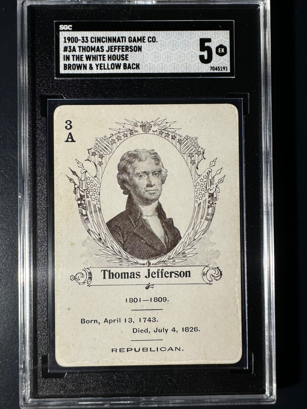 1900-33 Cincinnati Game, President Thomas Jefferson, The White House - SGC 5