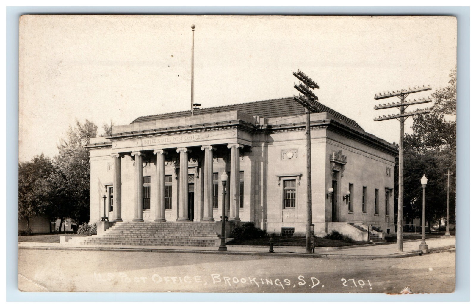 Postcard RPPC US Post Office Brookings South Dakota c1922