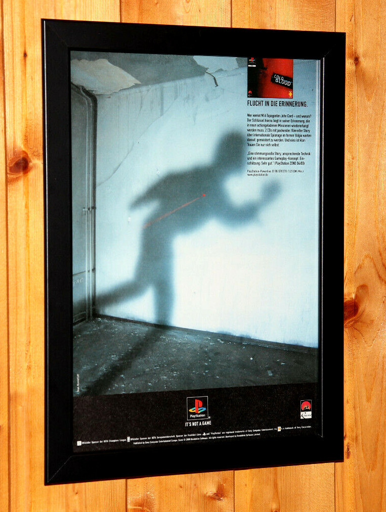 2000 In Cold Blood video game Rare Small Poster / Vintage Ad Page Framed PS1 