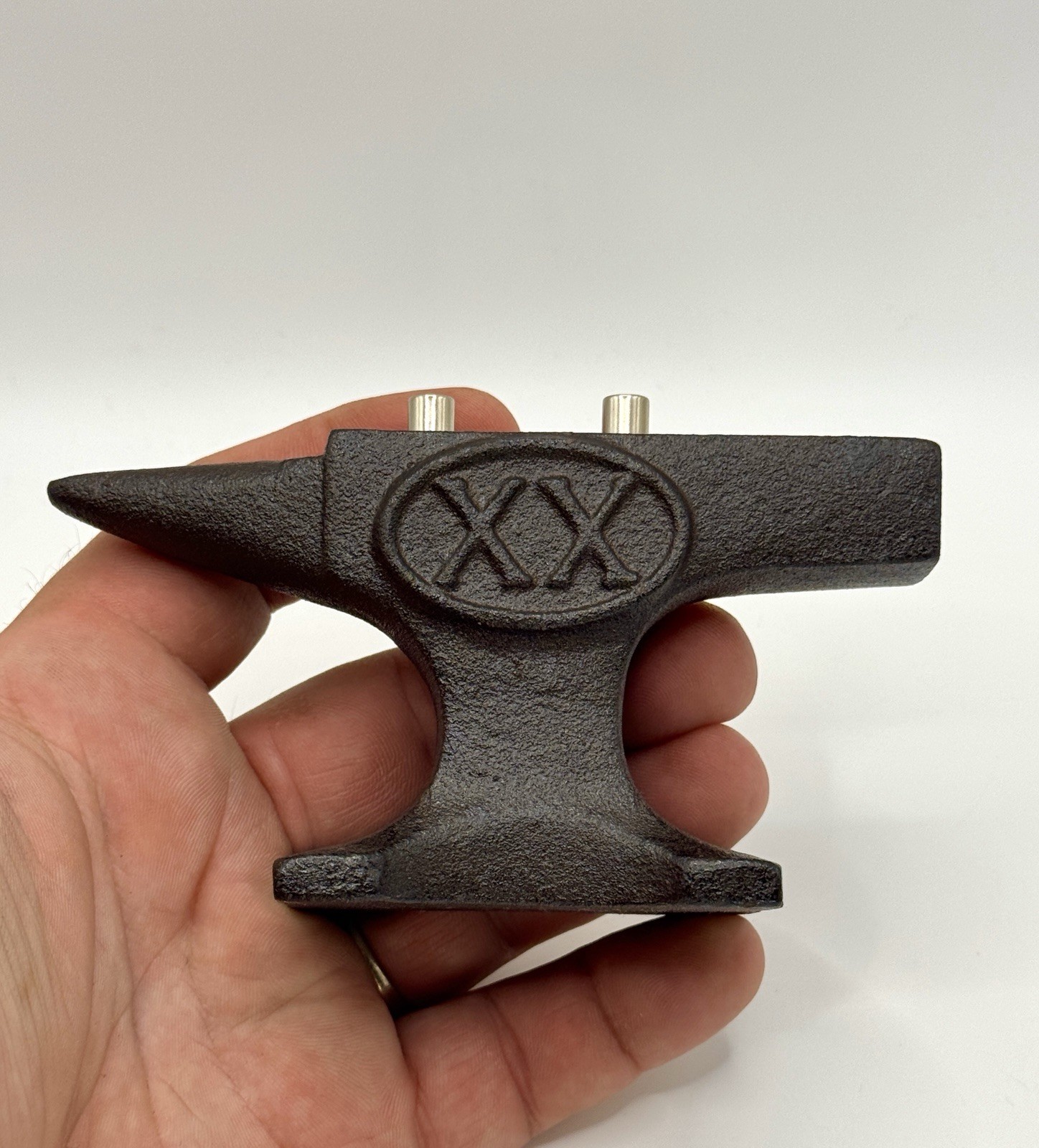 🔥 XX 🔥 Mini Anvil Pocket Knife Stand Paperweight Display | Magnets Included