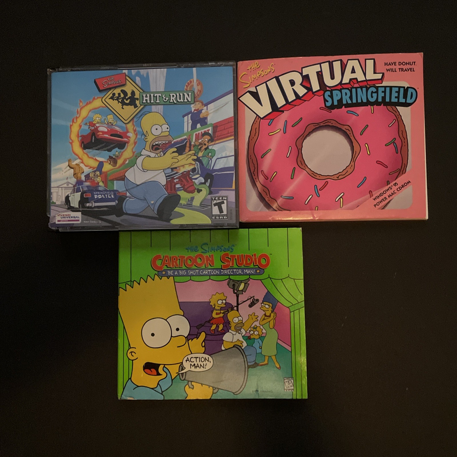 3 Simpson PC Games: Hit & Run, Virtual Springfield & Cartoon Studio