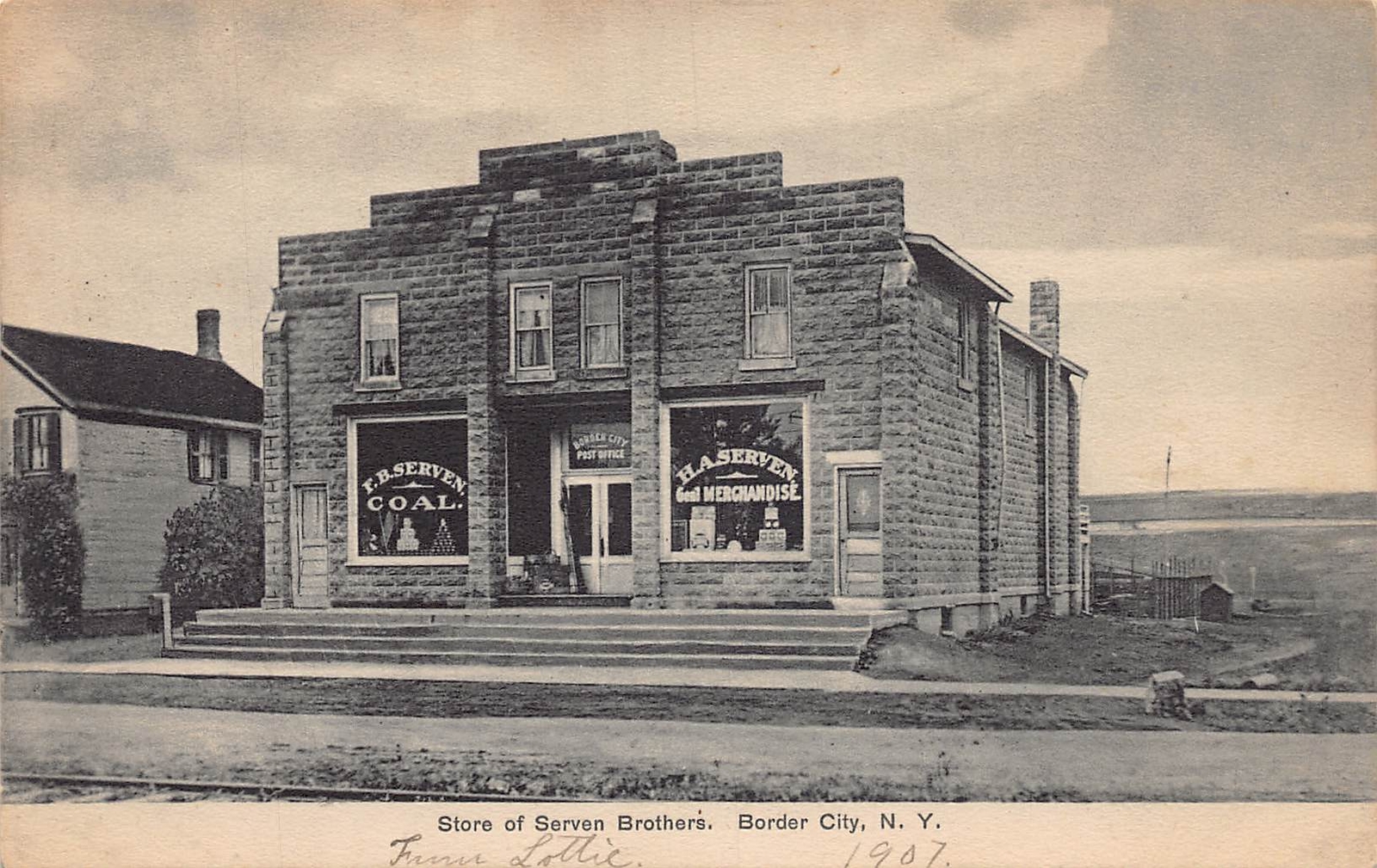 PC1/ Border City New York Postcard c1910 Serven Brothers Store Coal 500