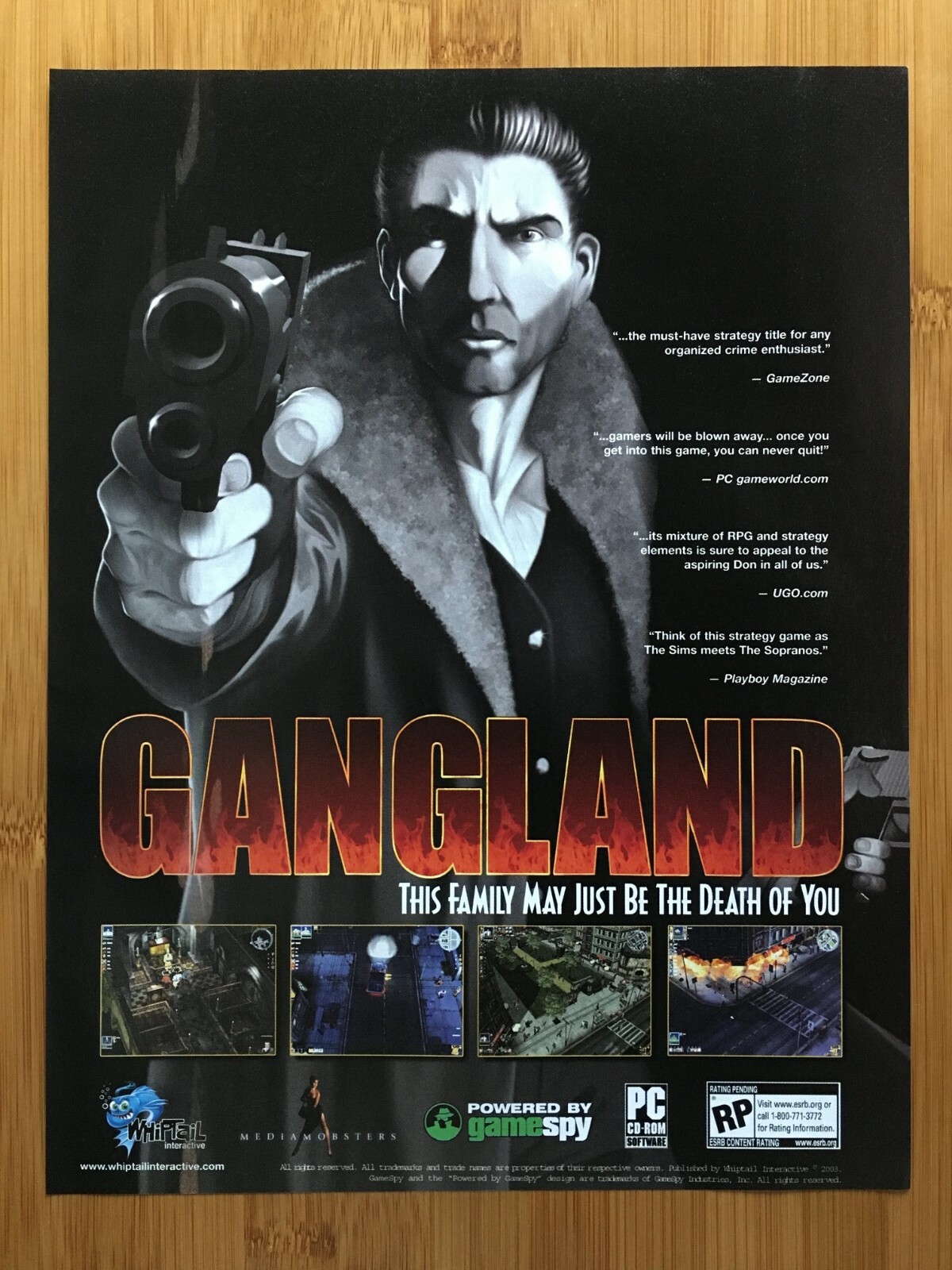 Gangland PC 2004 Vintage Video Game Print Ad/Poster Official Big Box Promo Art
