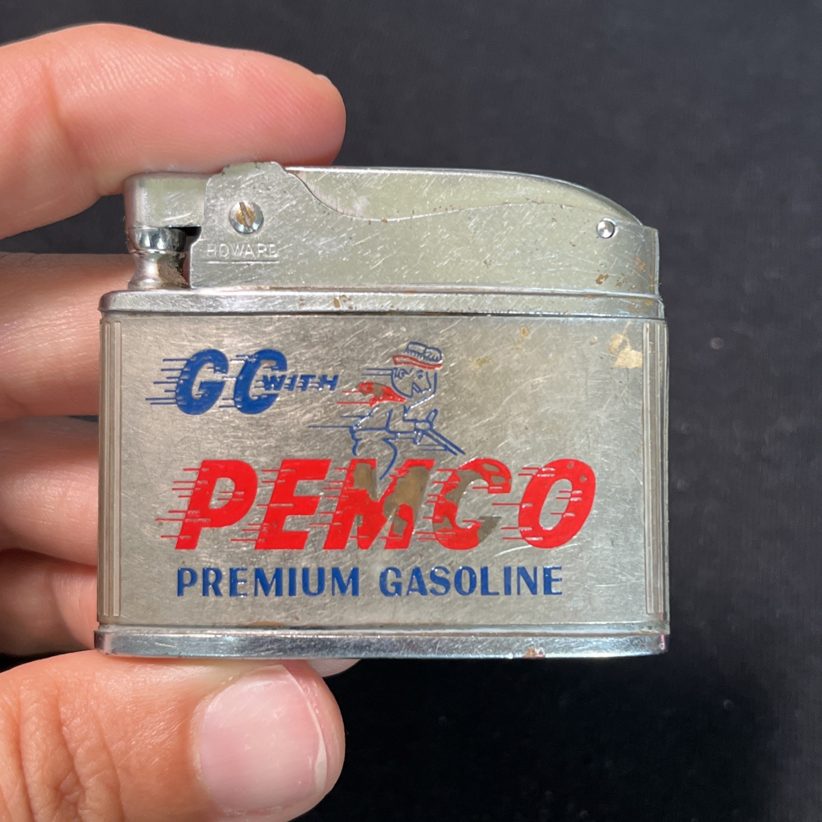Vintage Howard Lighter GC With Pemco Premium Gasoline Motor Oils Car Truck