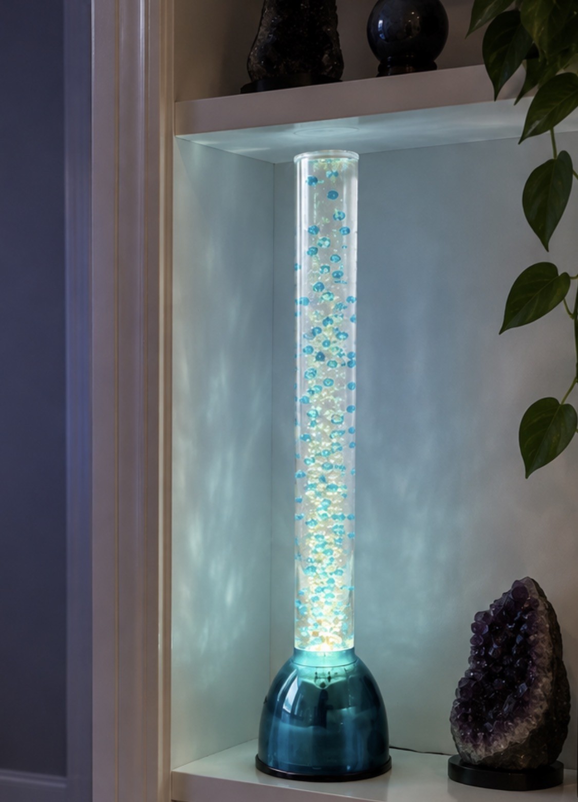 39”  AQUA PEARL Lite Turquoise/ Teal Bubble Light Rare Tall Model NIB Vintage