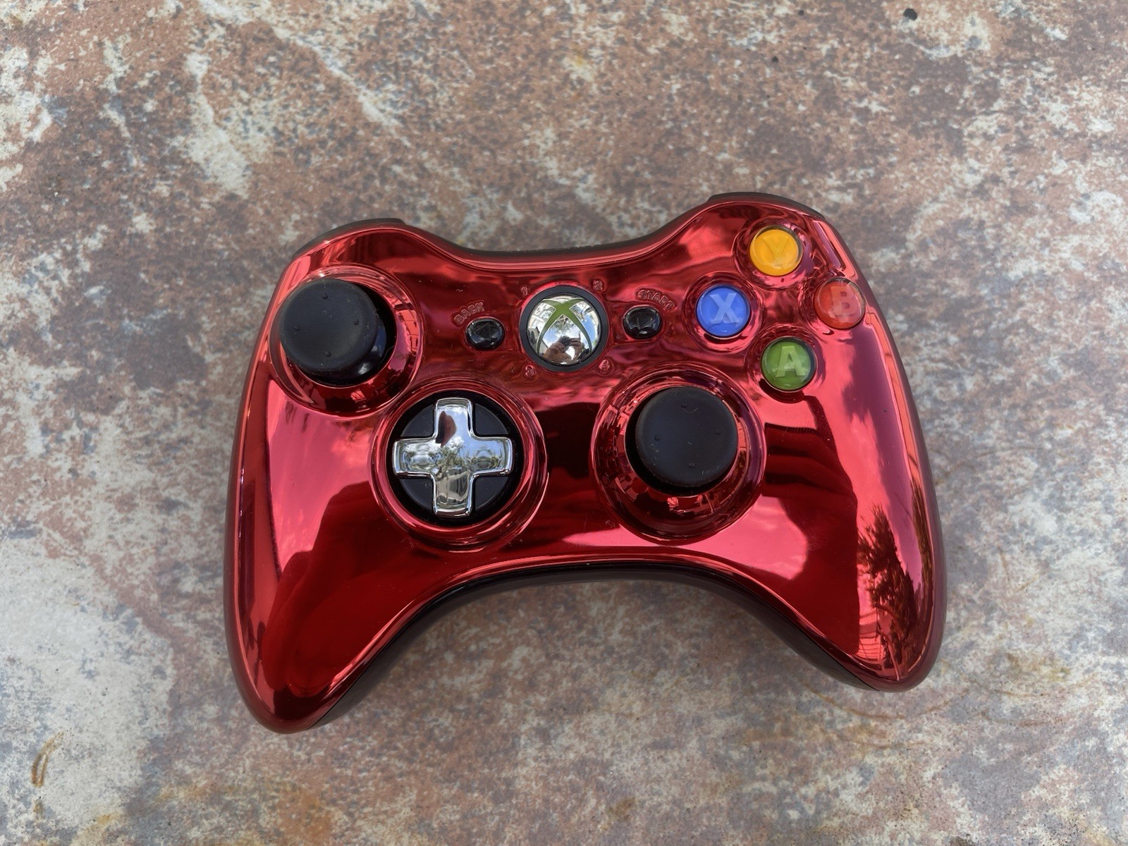 Microsoft Xbox 360 Red Chrome Wireless Controller Tested Snd Serviced