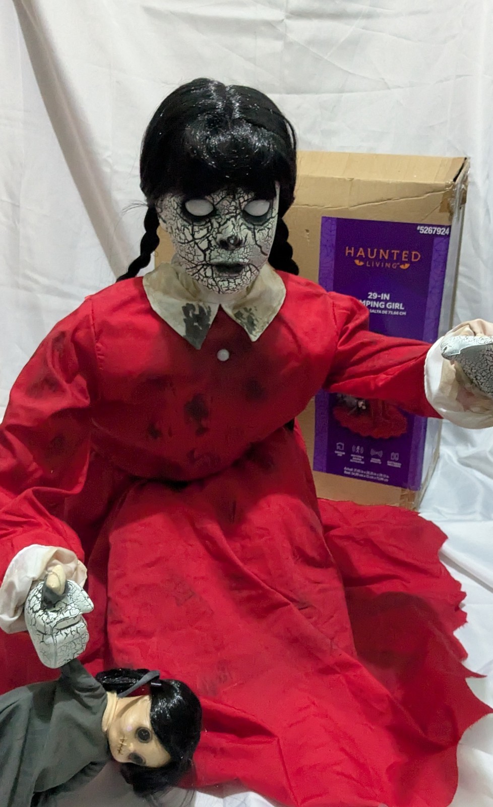 Haunted Living 29 in Jumping Girl Halloween Animatronic Prop Looks/ Works Great