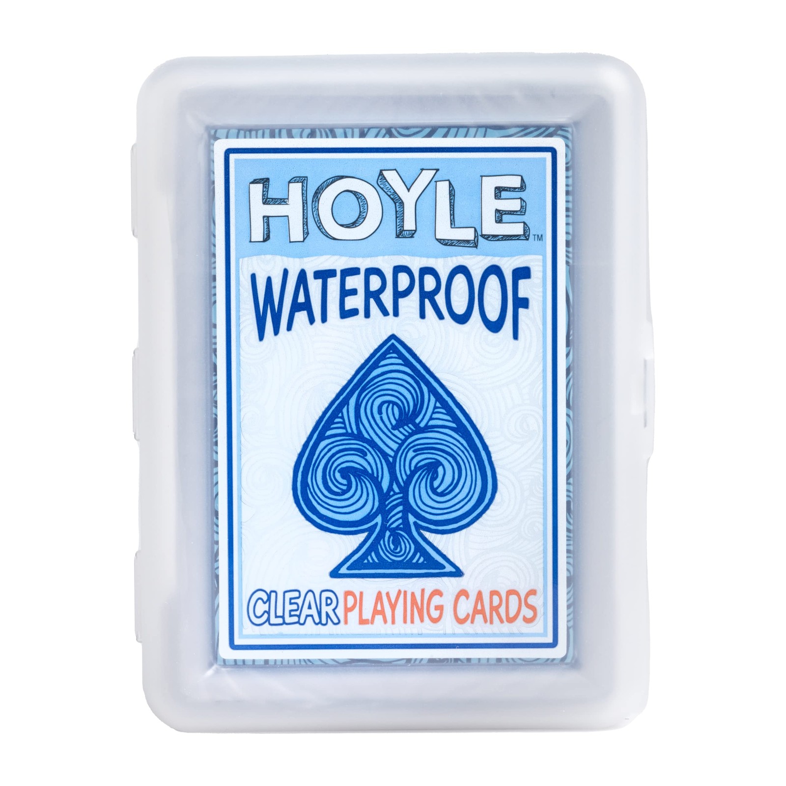 Hoyle Waterproof Playing Cards, Clear Standard (2.5 x 3.5 inches), Clear,blue
