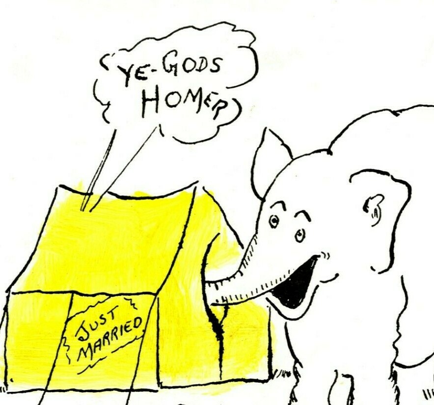Artist Signed Honest John Comic Ye Gods Homer Postcard UNP Vtg Chrome Postcard