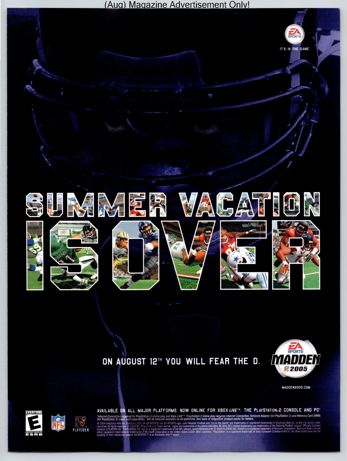 EA Sports Madden NFL 2005 Summer Vacation Is Over 2004 Advertisement