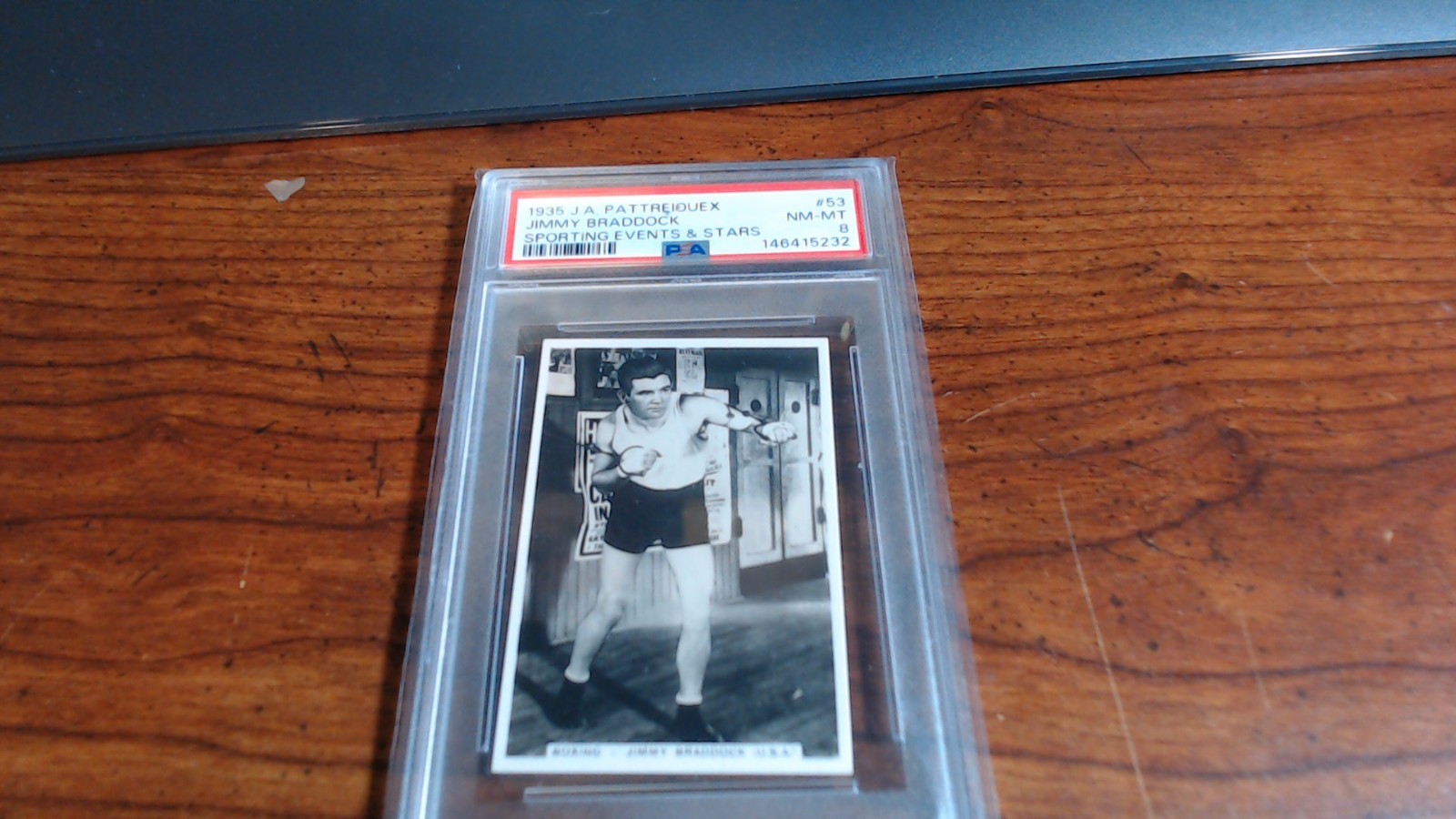 1935 J.A. Pattreiouex Sporting Events JIMMY BRADDOCK #53 PSA 8 NM-MT  BOXING