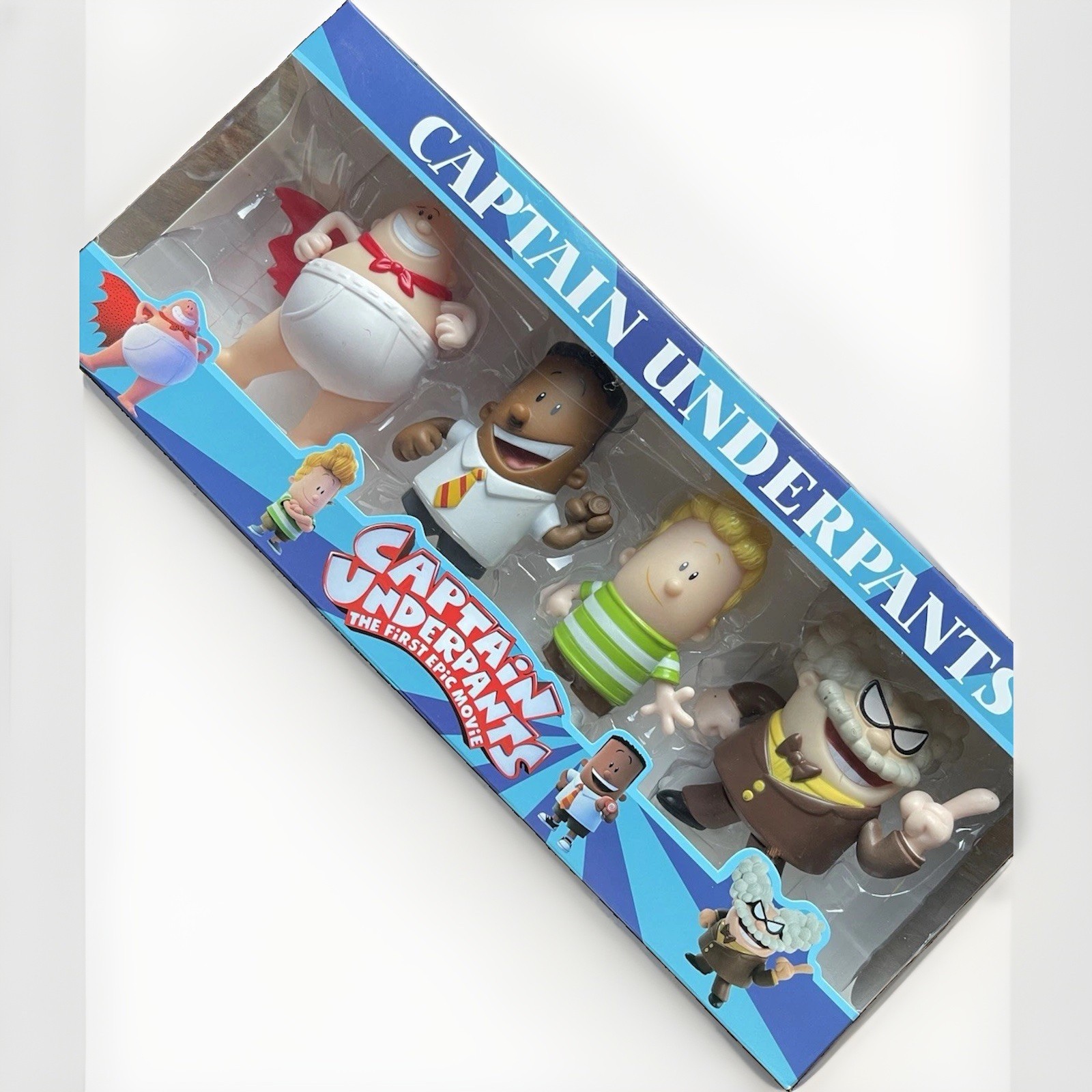 Captain Underpants First Epic Movie 4-Pack Boxed Plastic Multicolor Figures