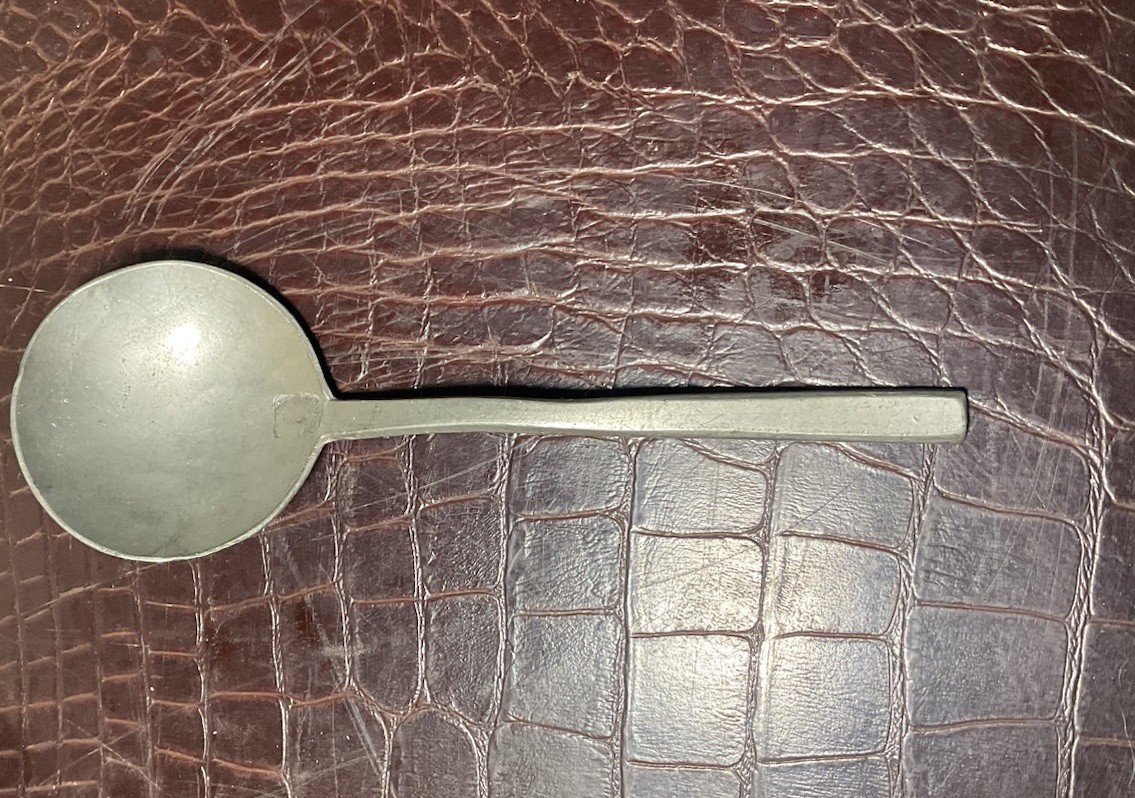 REDUCED Antique Pewter Spoon Unknown Mark 7