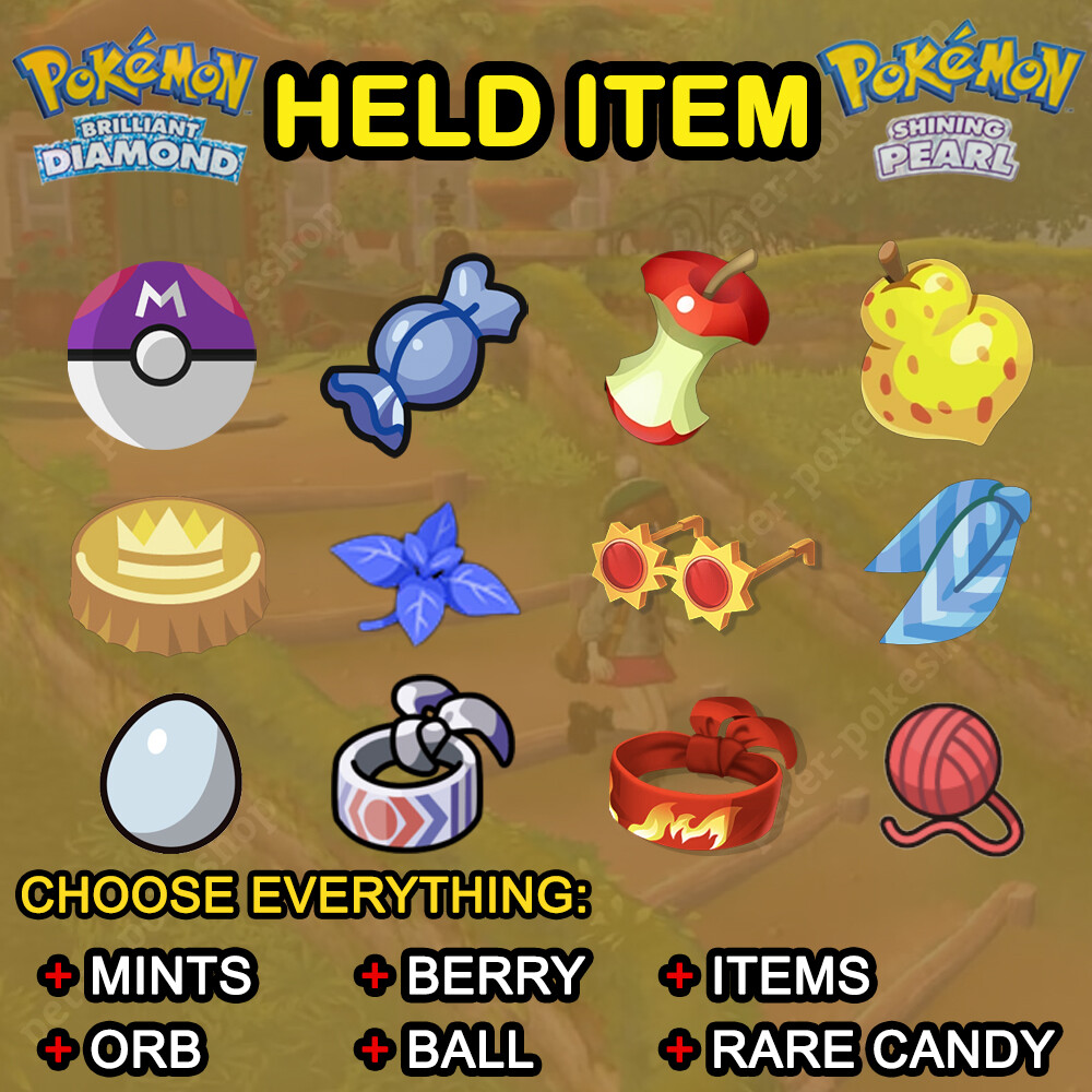 ✨ All Held Item✨ Pokemon Brilliant Diamond Shining Pearl BDSP 6IV - Master Ball