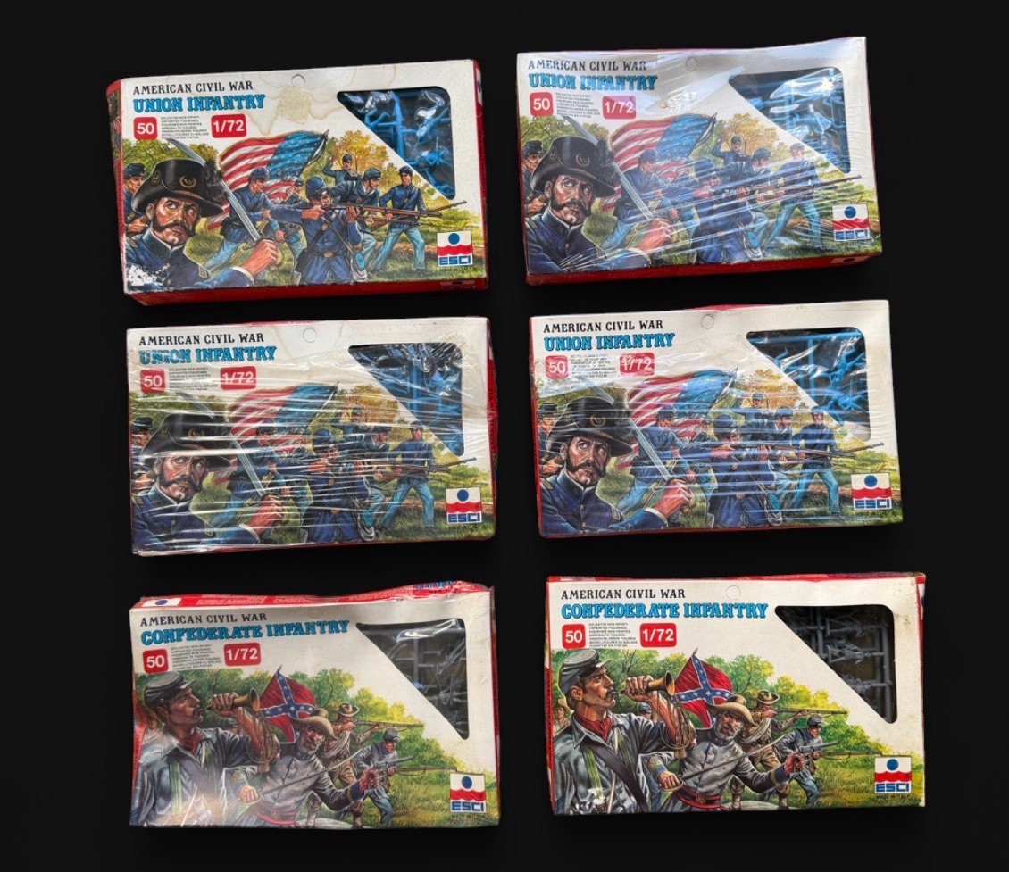 ESCI 1:72 American Civil War Infantry Plastic Soldier Set MPN 217 1983