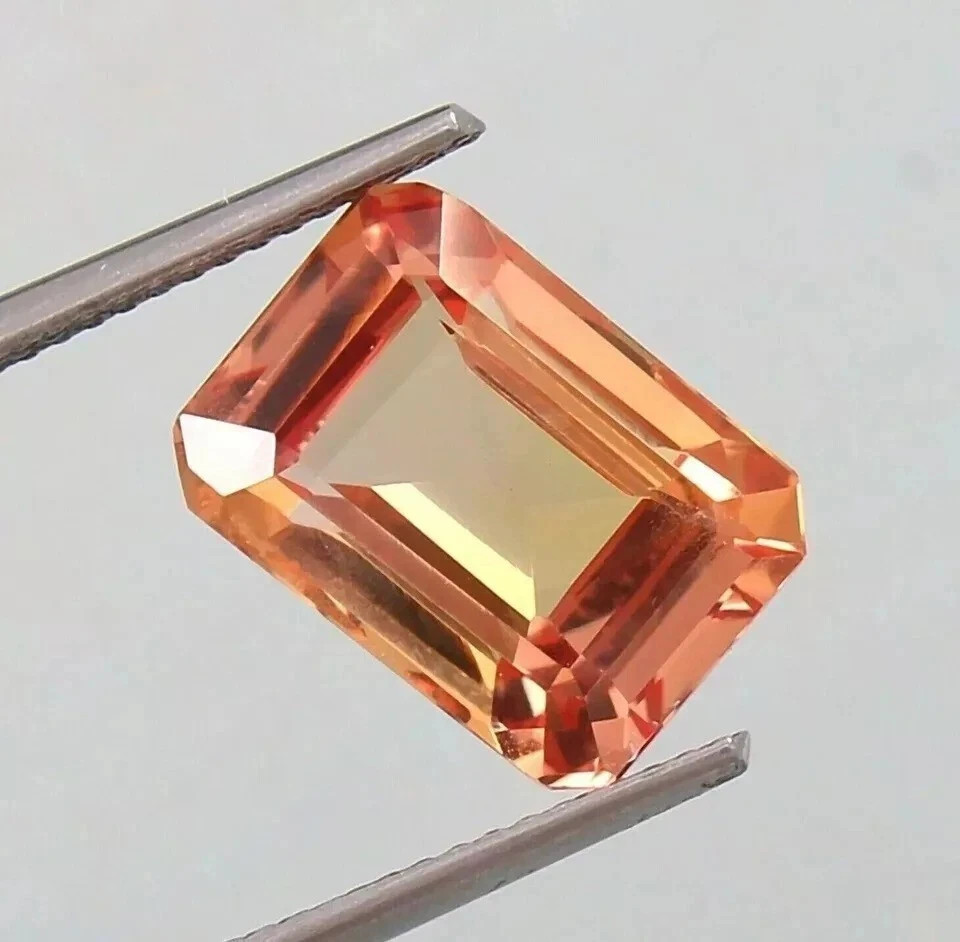 Luxurious 8.55Ct Padparadscha peach Sapphire –Emerald Certified Gem 11x9x6.9 mm